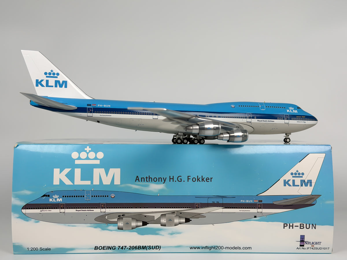 KLM Royal Dutch Airlines Boeing 747-200 1:200 InFlight200 PH-BUN (IF742SUD1017)