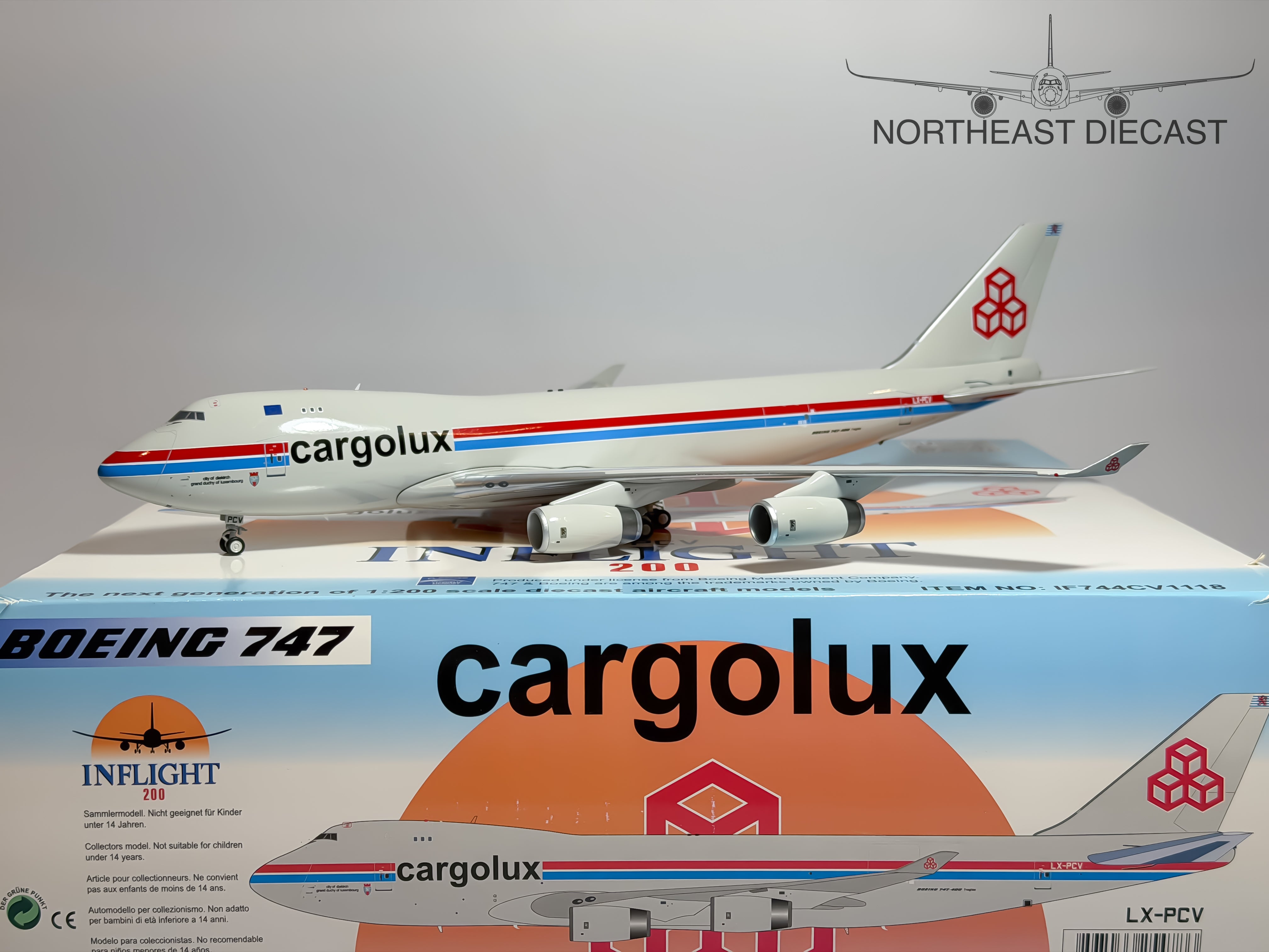Cargolux Boeing 747-400F 1:200 Inflight200 LX-PCV (IF744CV1118)