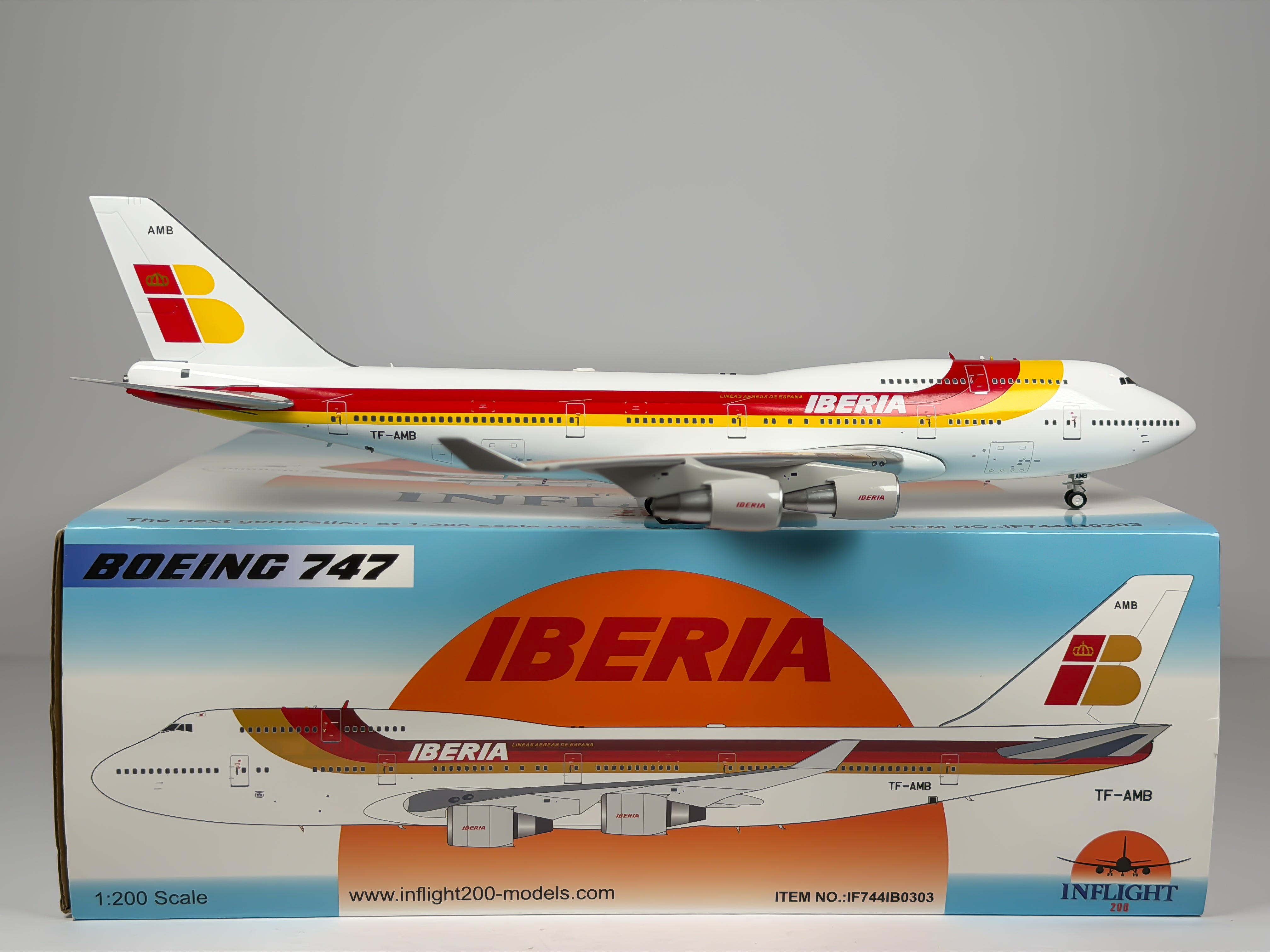 Iberia Airlines Boeing 747-400 1:200 Inflight200 TF-AMB (IF744IB0303)