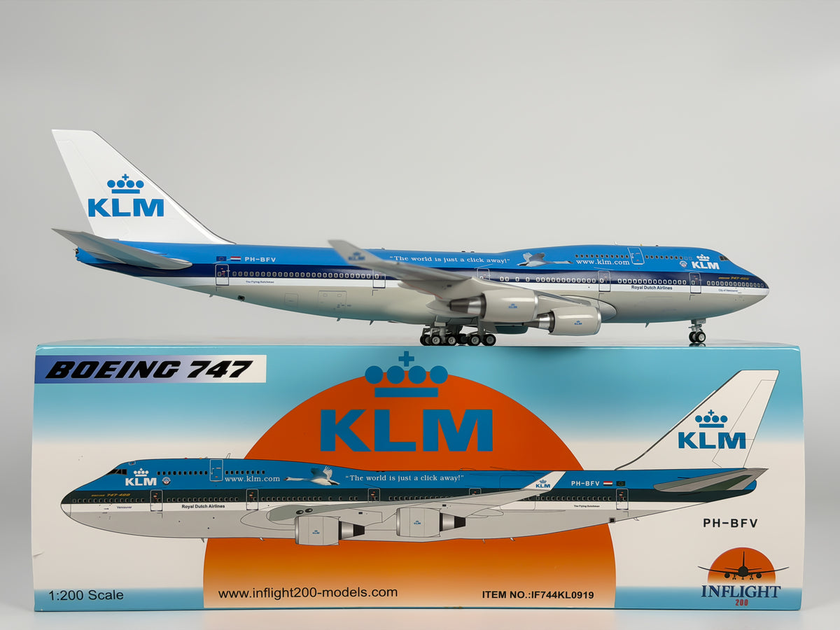 KLM Royal Dutch Airlines Boeing 747-400 1:200 InFlight200 PH-BFV (IF744KL0919)