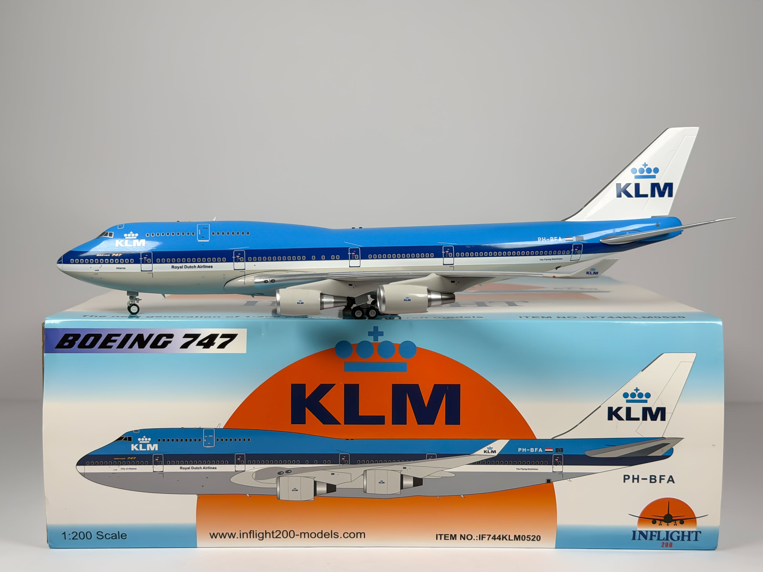 KLM Royal Dutch Airlines Boeing 747-400 1:200 Inflight200 PH-BFA (IF744KLM0520)