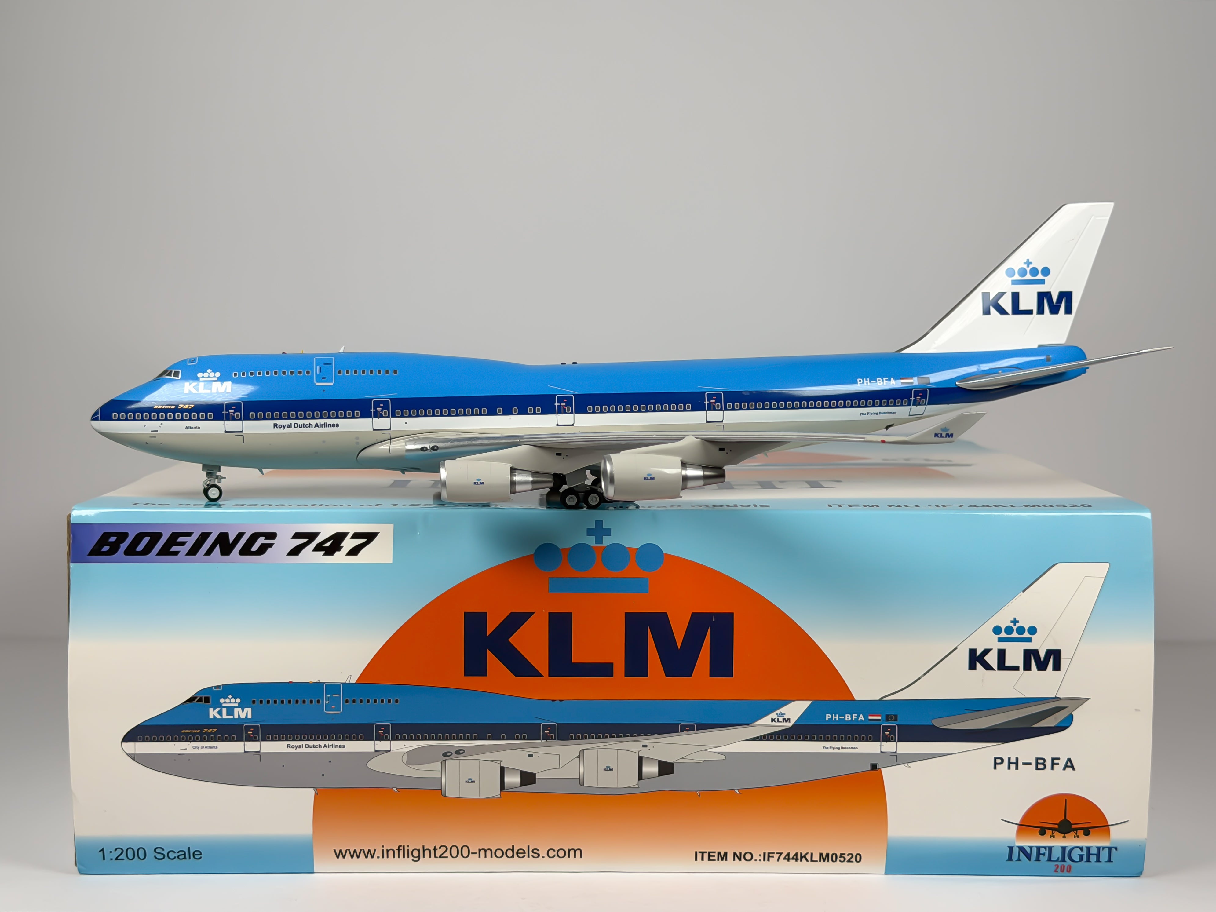 KLM Royal Dutch Airlines Boeing 747-400 1:200 Inflight200 PH-BFA (IF744KLM0520)