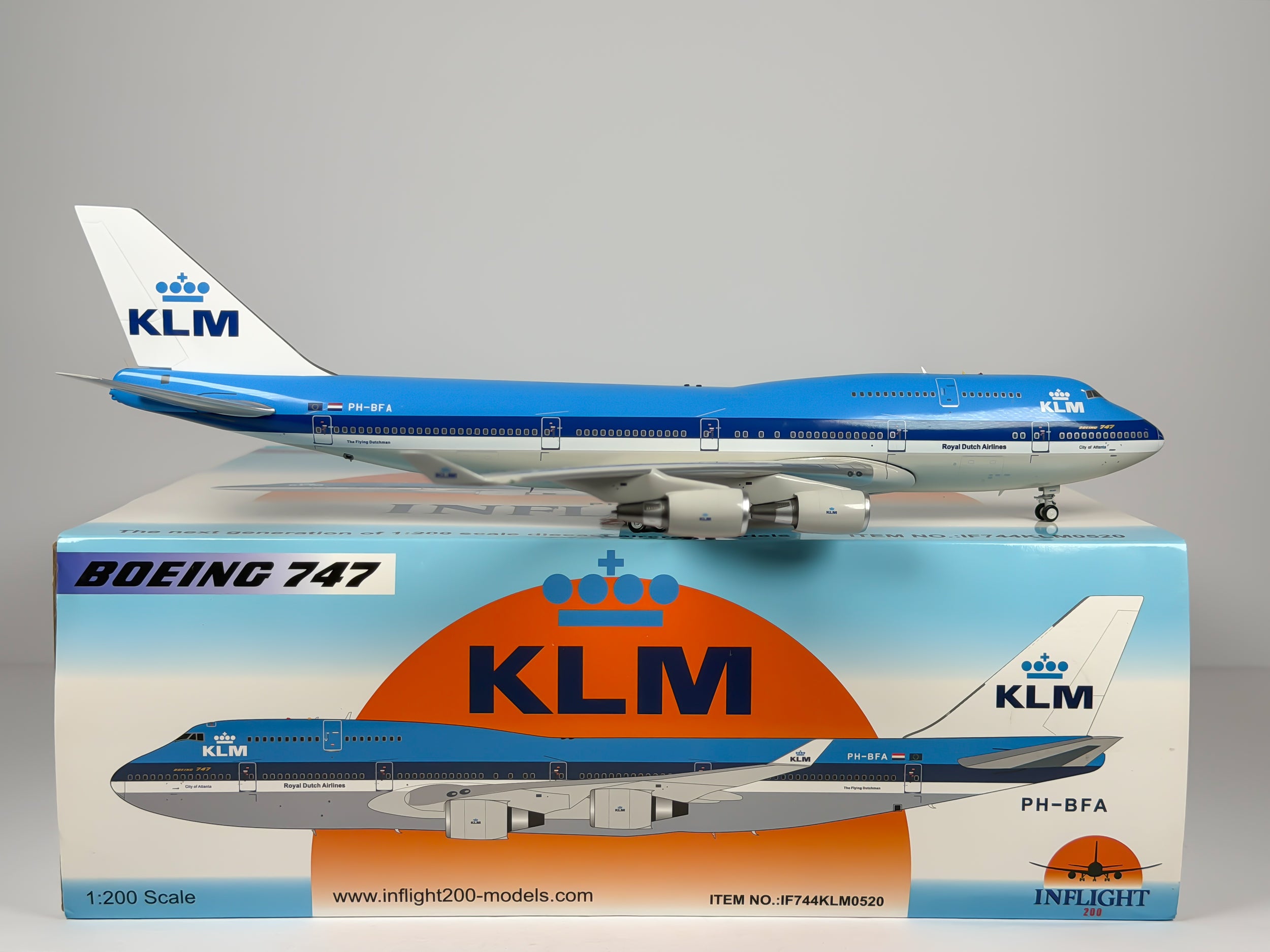 KLM Royal Dutch Airlines Boeing 747-400 1:200 Inflight200 PH-BFA (IF744KLM0520)