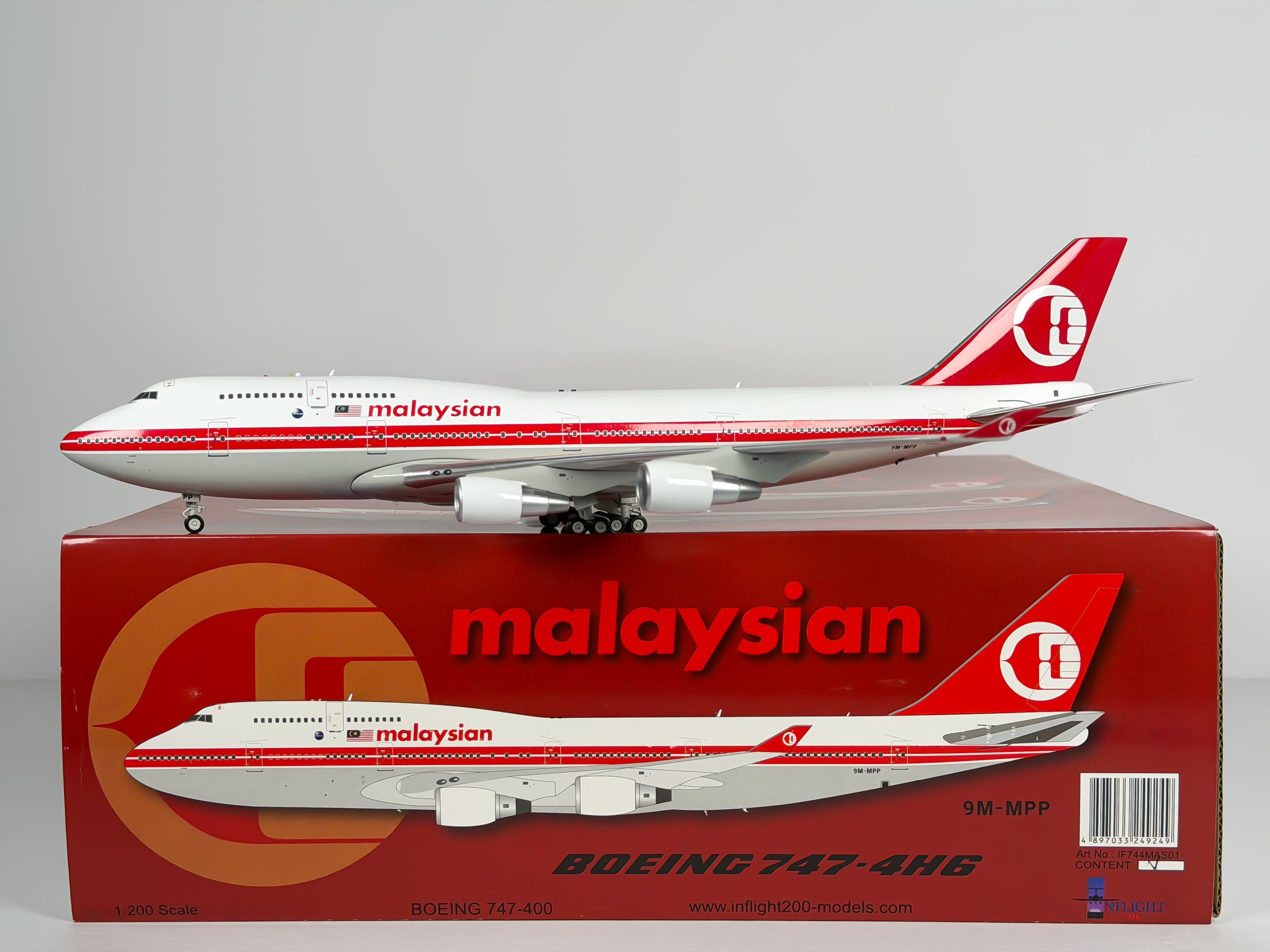 Malaysian Airline System (MAS) Boeing 747-400 1:200 Inflight200 9M-MPP (IF744MAS01)