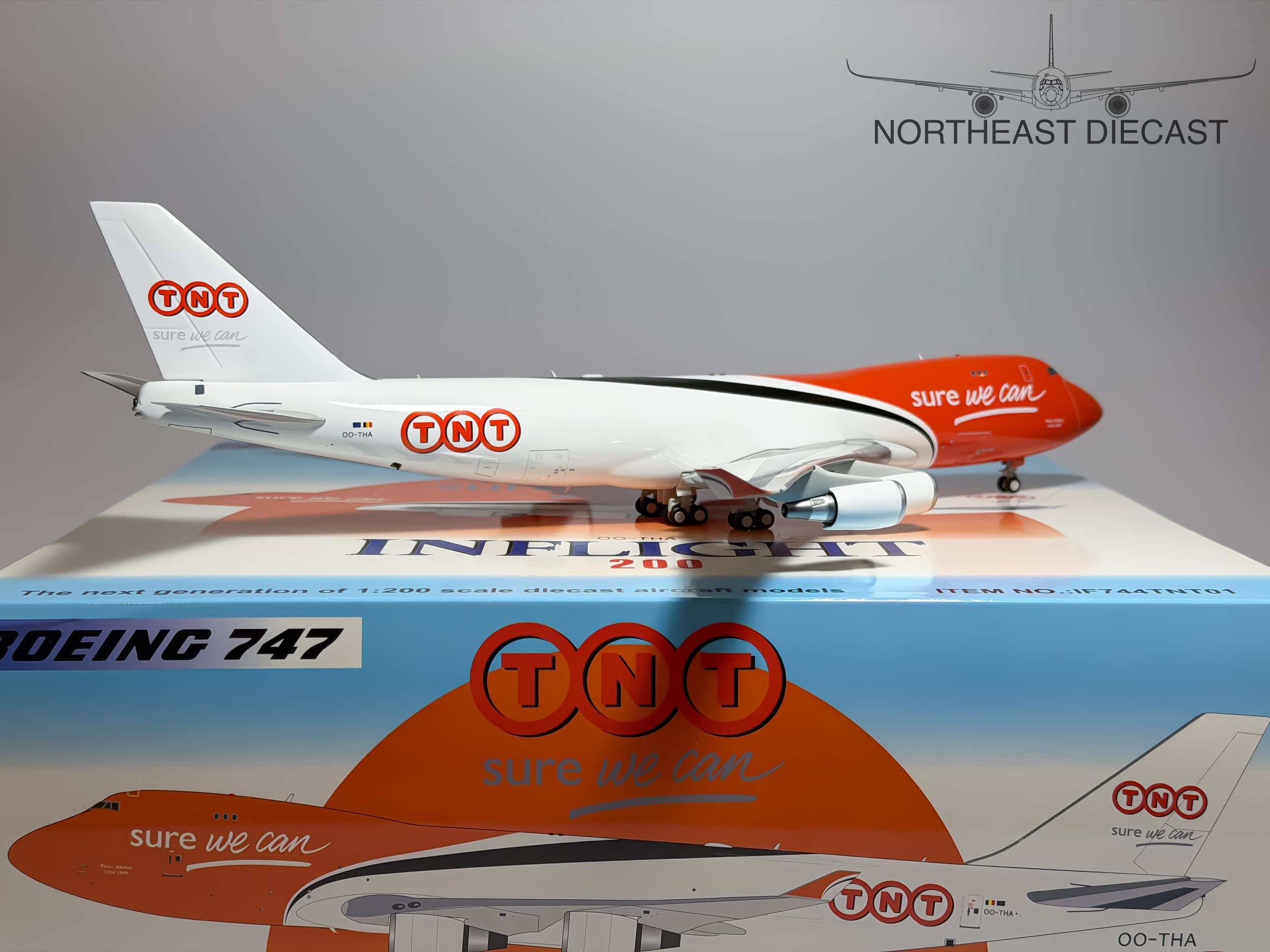 TNT Airways Boeing 747-400F 1:200 Inflight200 OO-THA (IF744TNT01)
