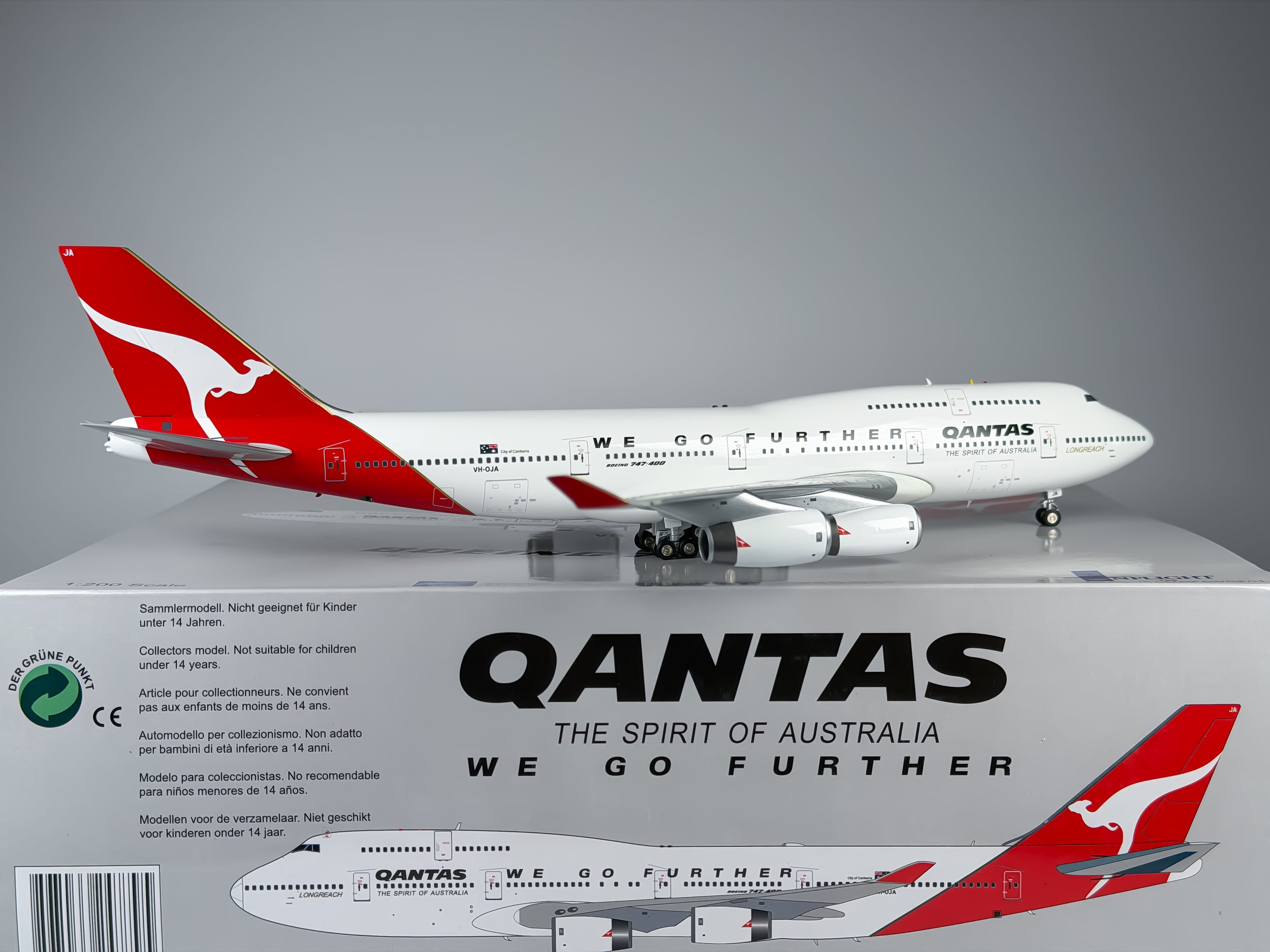 Qantas Airways Boeing 747-400 1:200 Inflight200 VH-OJA (IF747QFAWGF01)