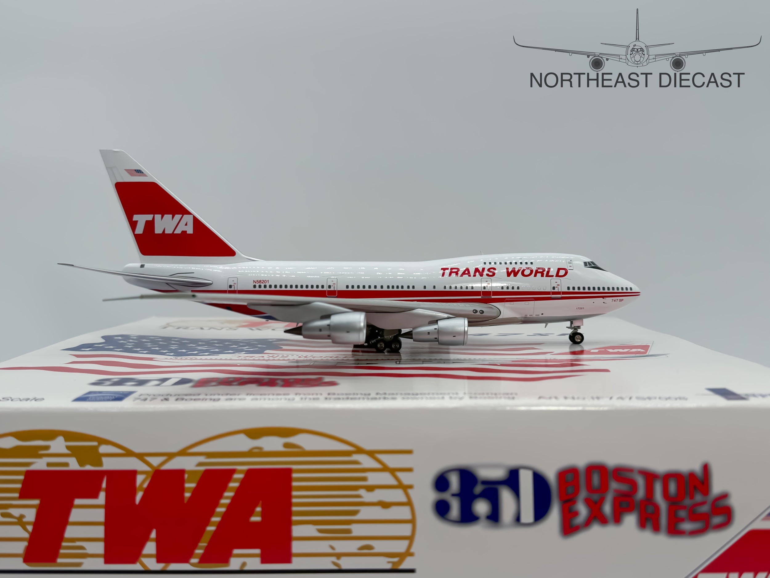 TWA Trans World Airlines Boeing 747SP 1:200 Inflight200 N58201 (IF747SP008)