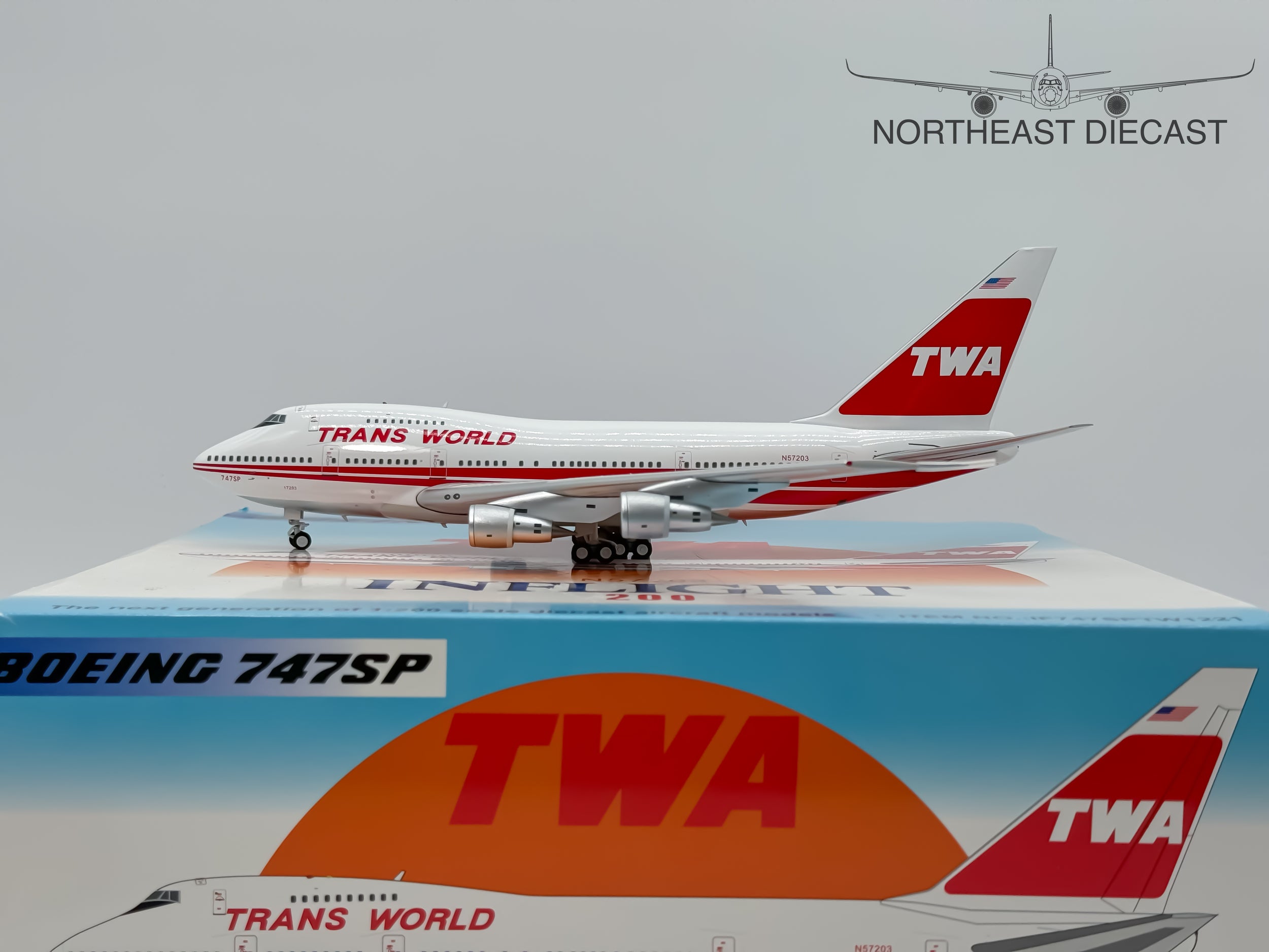 TWA Trans World Airlines Boeing 747SP 1:200 Inflight200 N57203 (IF747SPTW1221)