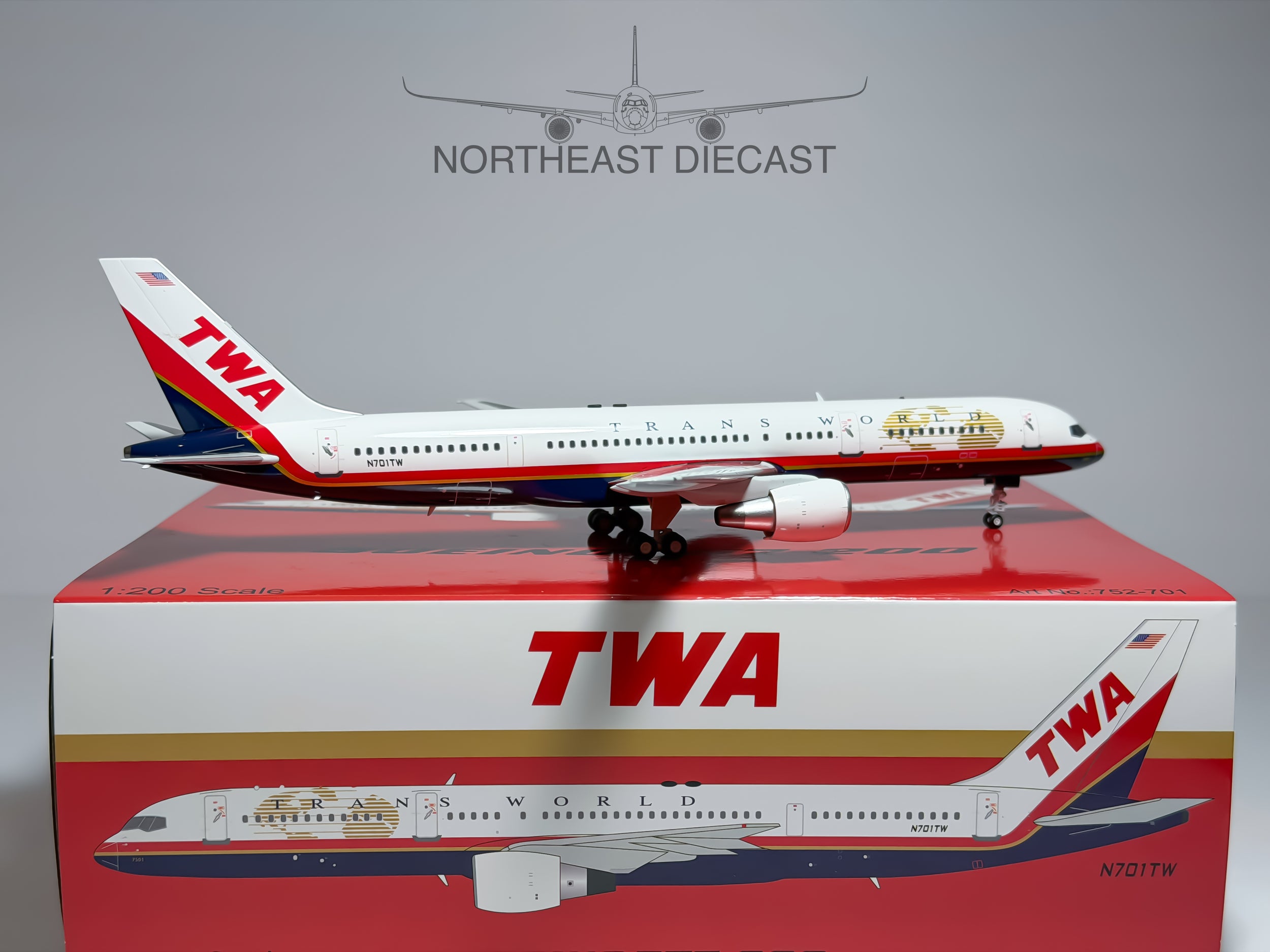 Trans World Airlines (TWA) Boeing 757-200 1:200 Inflight200 N701TW (IF752-701)