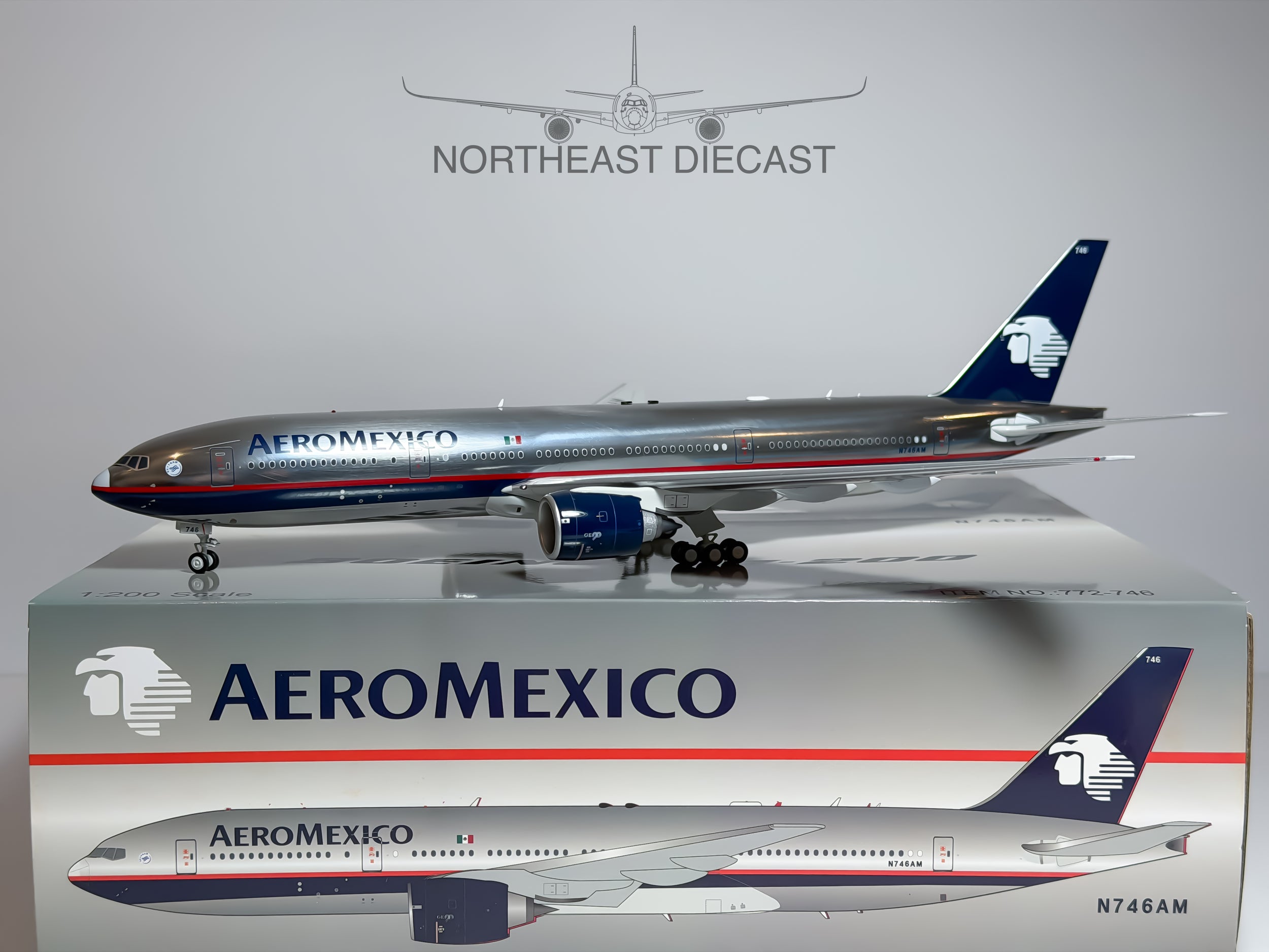 Aeromexico Boeing 777-200 1:200 Inflight200 N746AM (IF772-746P)