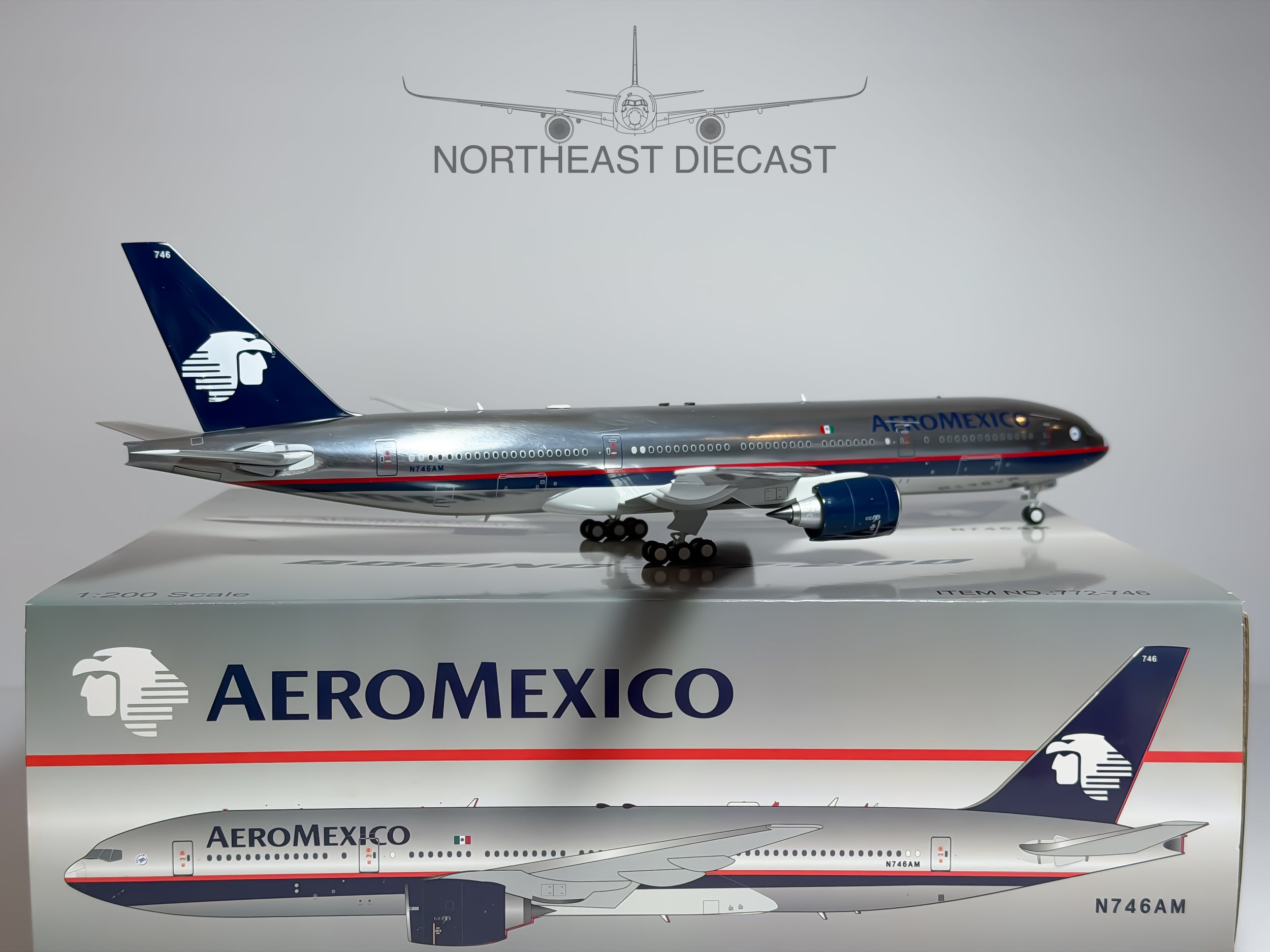 Aeromexico Boeing 777-200 1:200 Inflight200 N746AM (IF772-746P)
