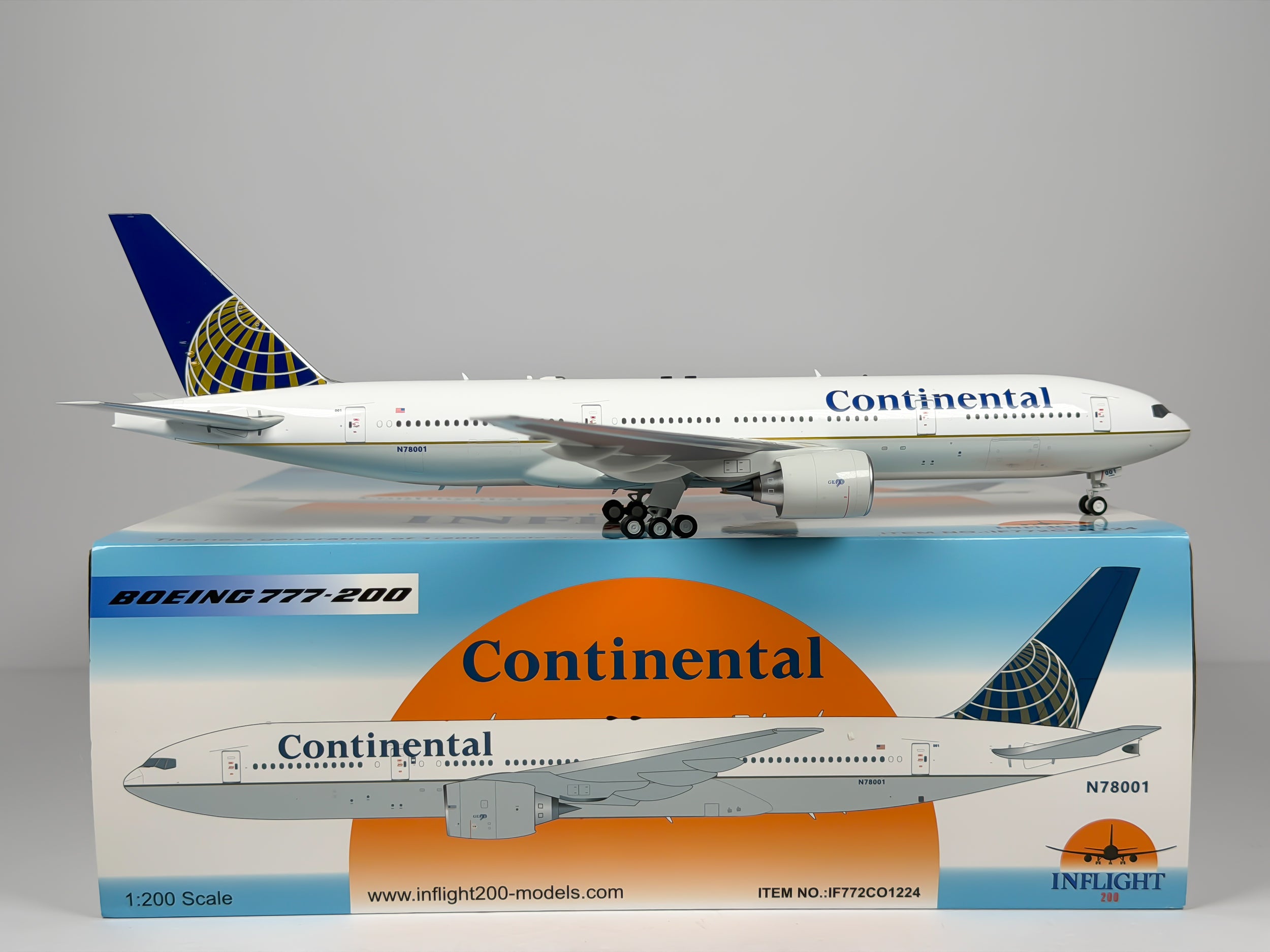 Continental Airlines Boeing 777-200 1:200 Inflight200 N78001 (IF772CO1224)