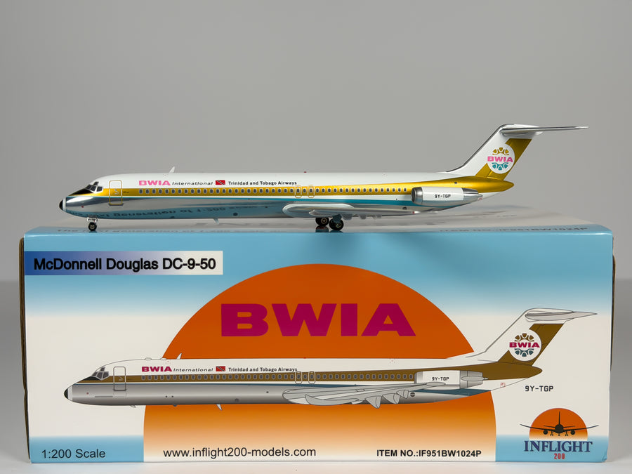 British West Indian Airways (BWIA) Douglas DC-9-50 1:200 Inflight200 9Y-TGP (IF951BW1024P)