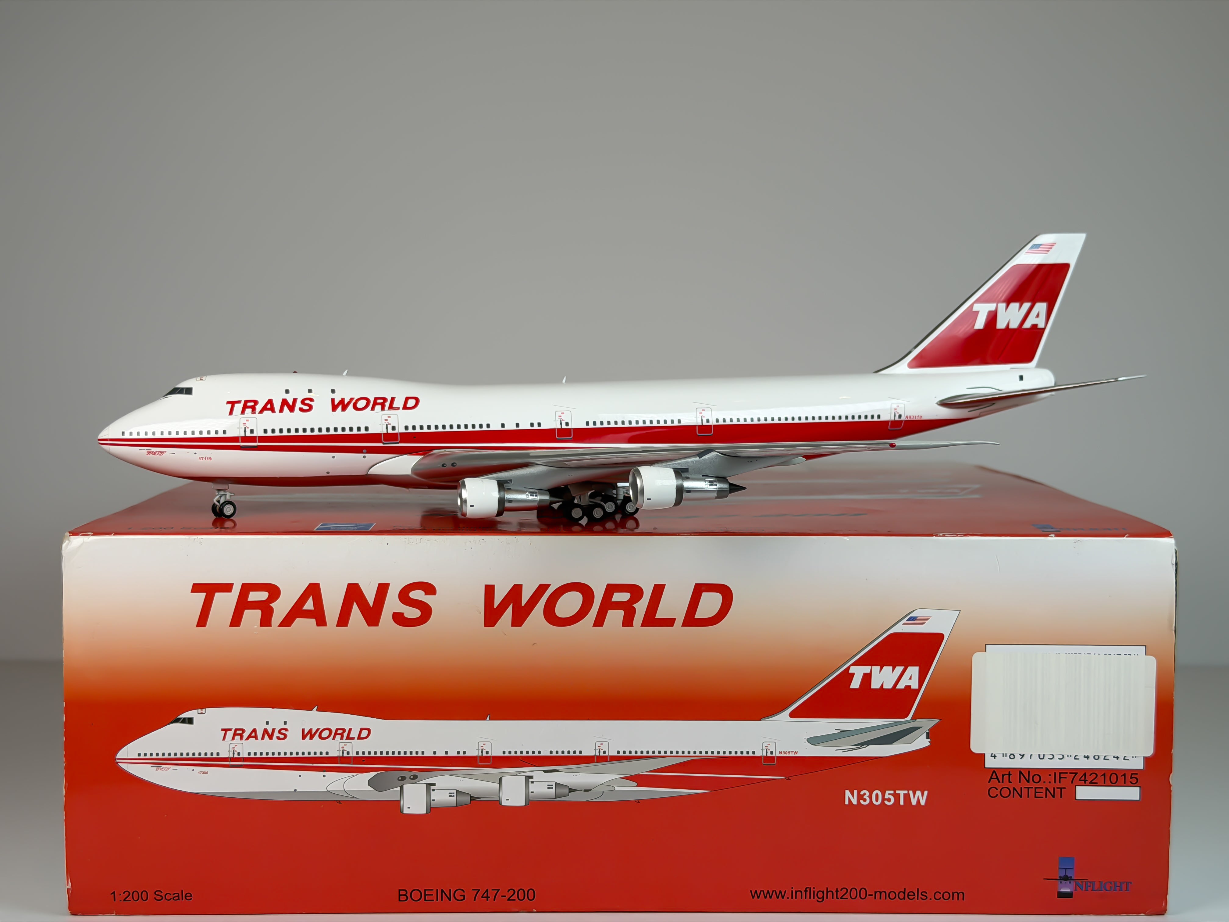 Trans World Airlines (TWA) Boeing 747-200 1:200 Inflight200 N93119 (IFTW800)