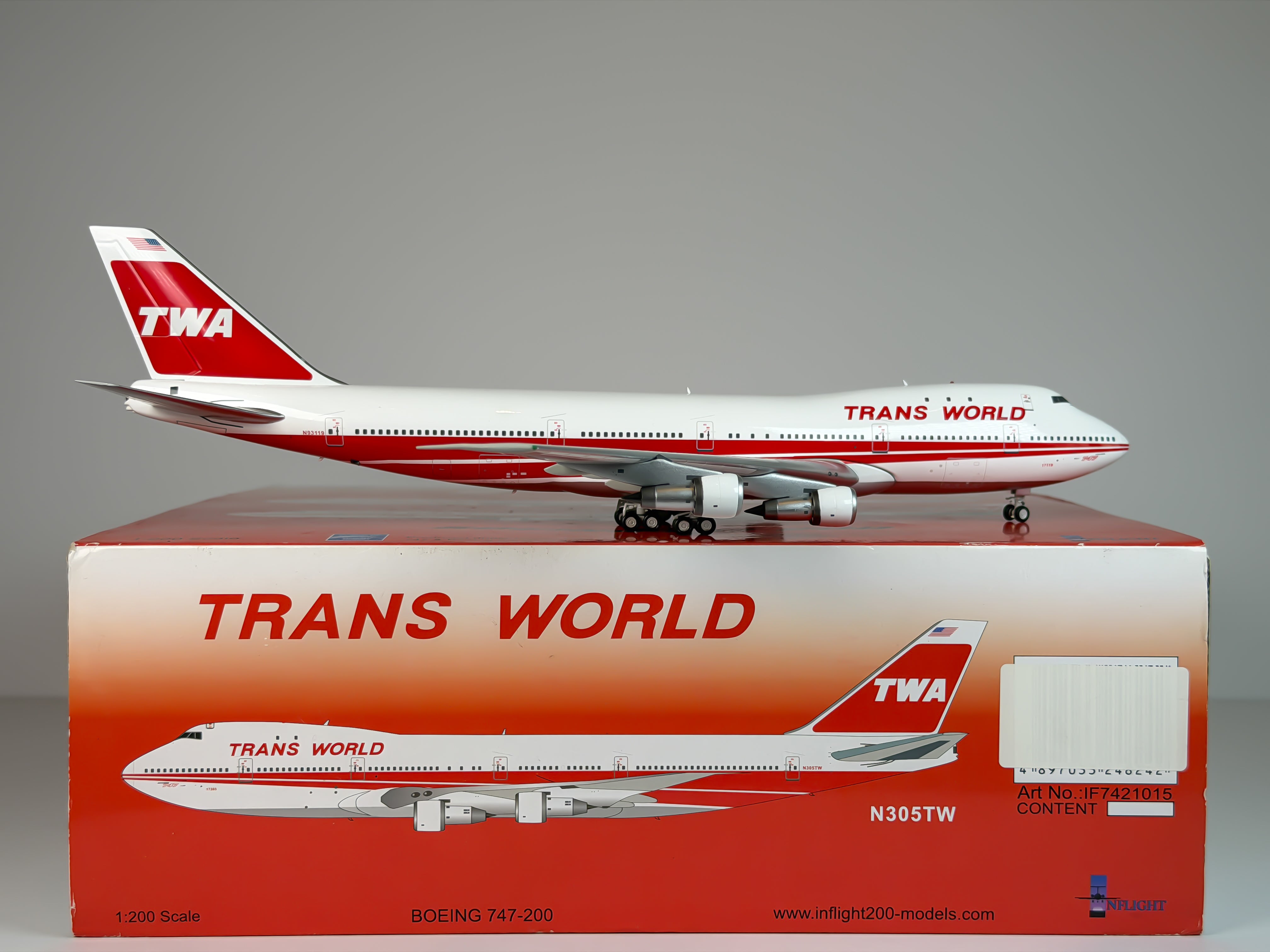 Trans World Airlines (TWA) Boeing 747-200 1:200 Inflight200 N93119 (IFTW800)