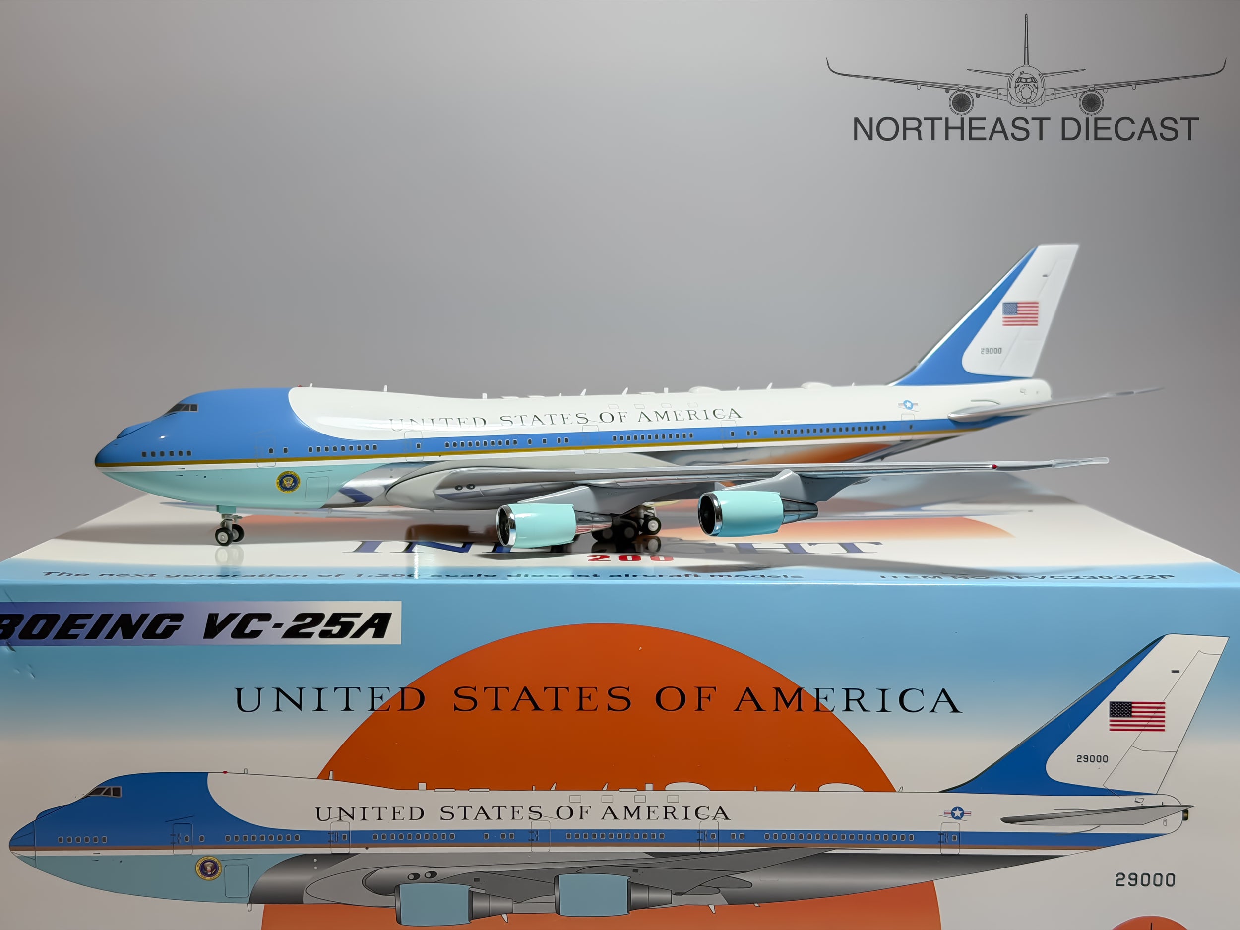USAF Air Force One Boeing VC-25 (747) 1:200 Inflight200 92-9000 (IFVC25A0322P)