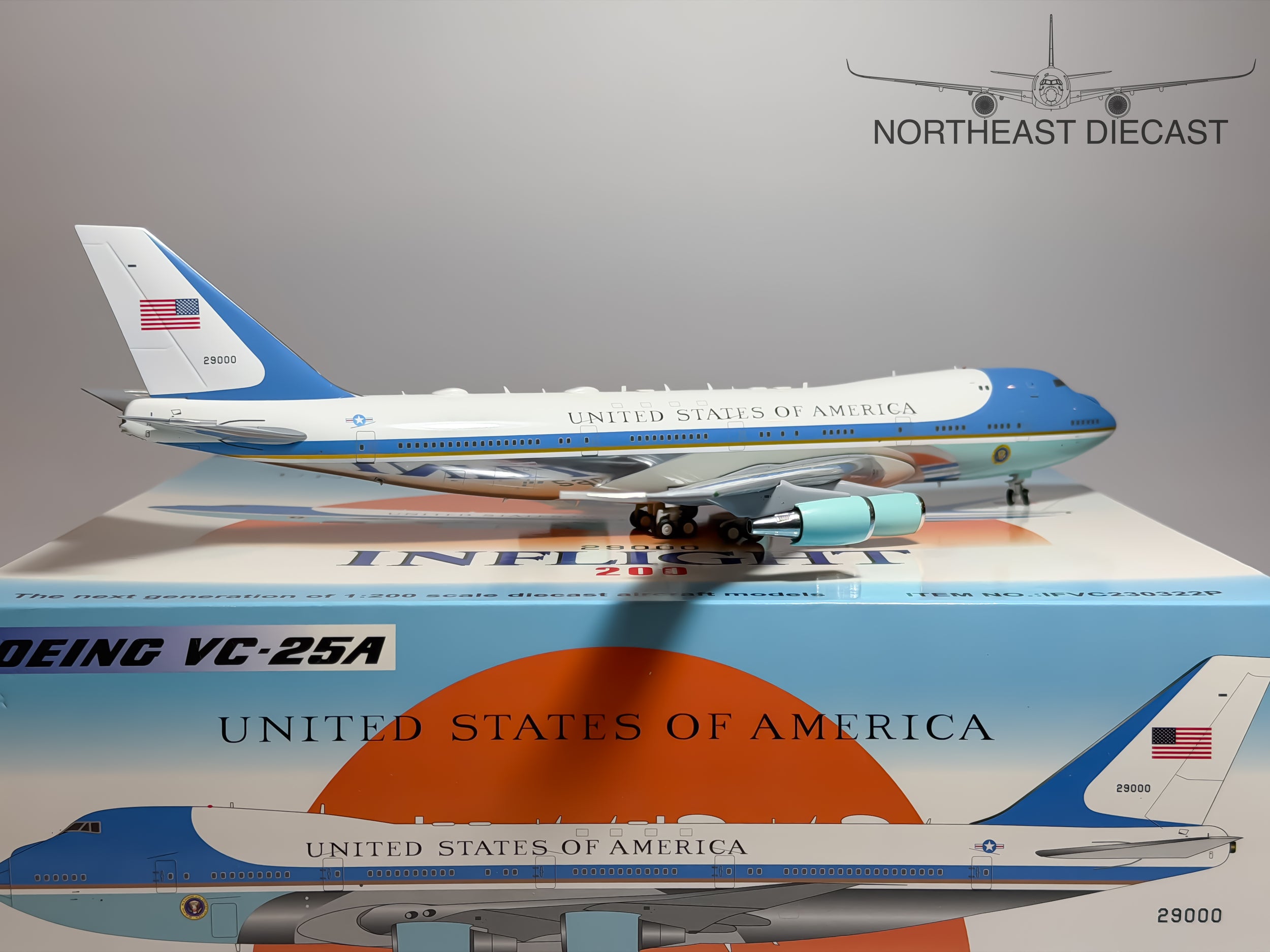 USAF Air Force One Boeing VC-25 (747) 1:200 Inflight200 92-9000 (IFVC25A0322P)