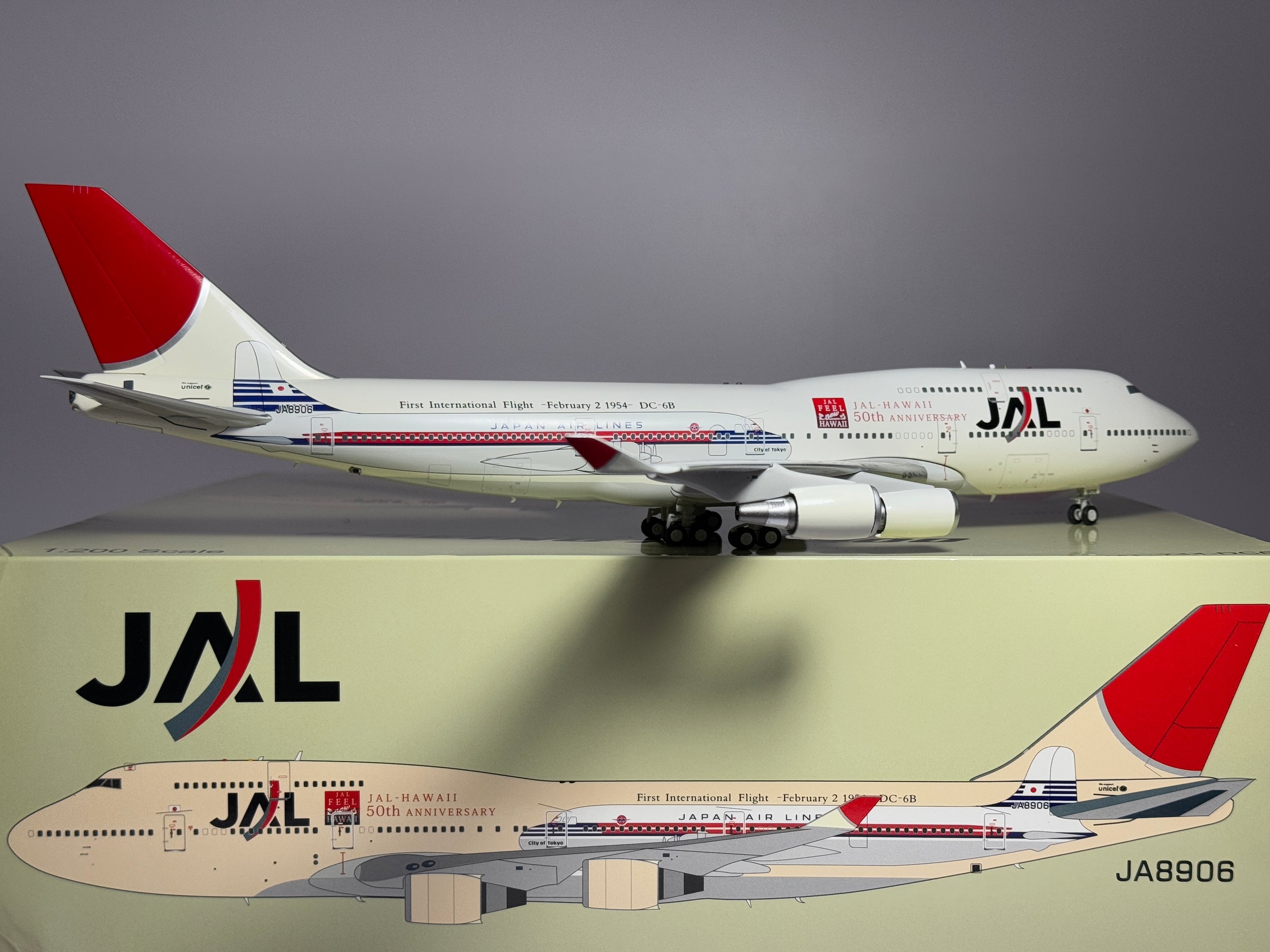 Inflight200 JAL Japan Airlines Boeing 747-400 JA8906 DC-6 First Flight B-JAL-744-DC6