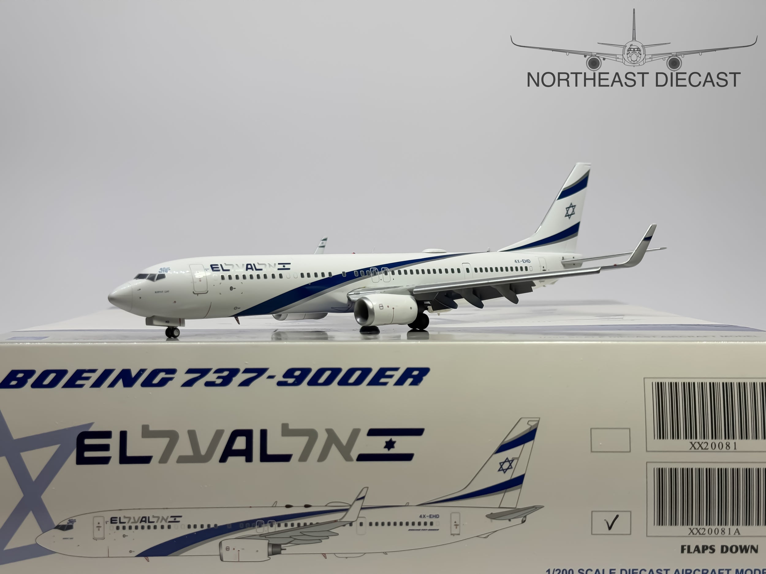 El Al Boeing 737-900 1:200 JC Wings 4X-EHD (JC20081A)