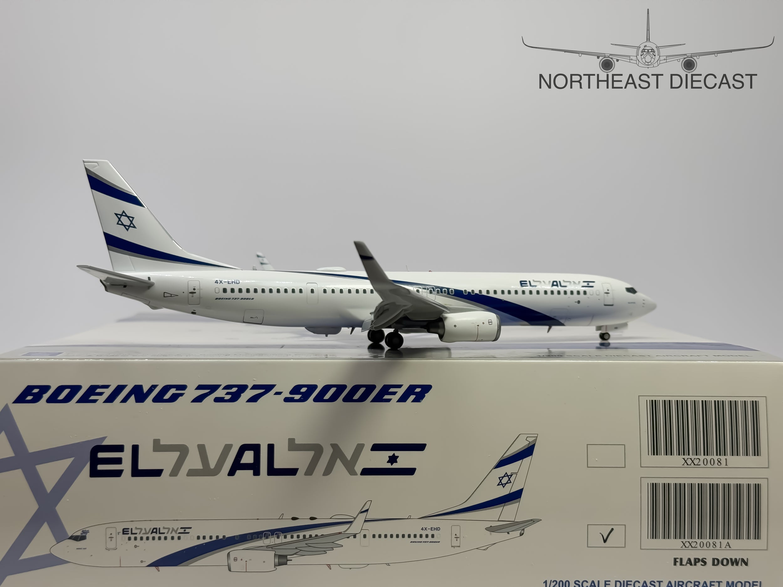 El Al Boeing 737-900 1:200 JC Wings 4X-EHD (JC20081A)