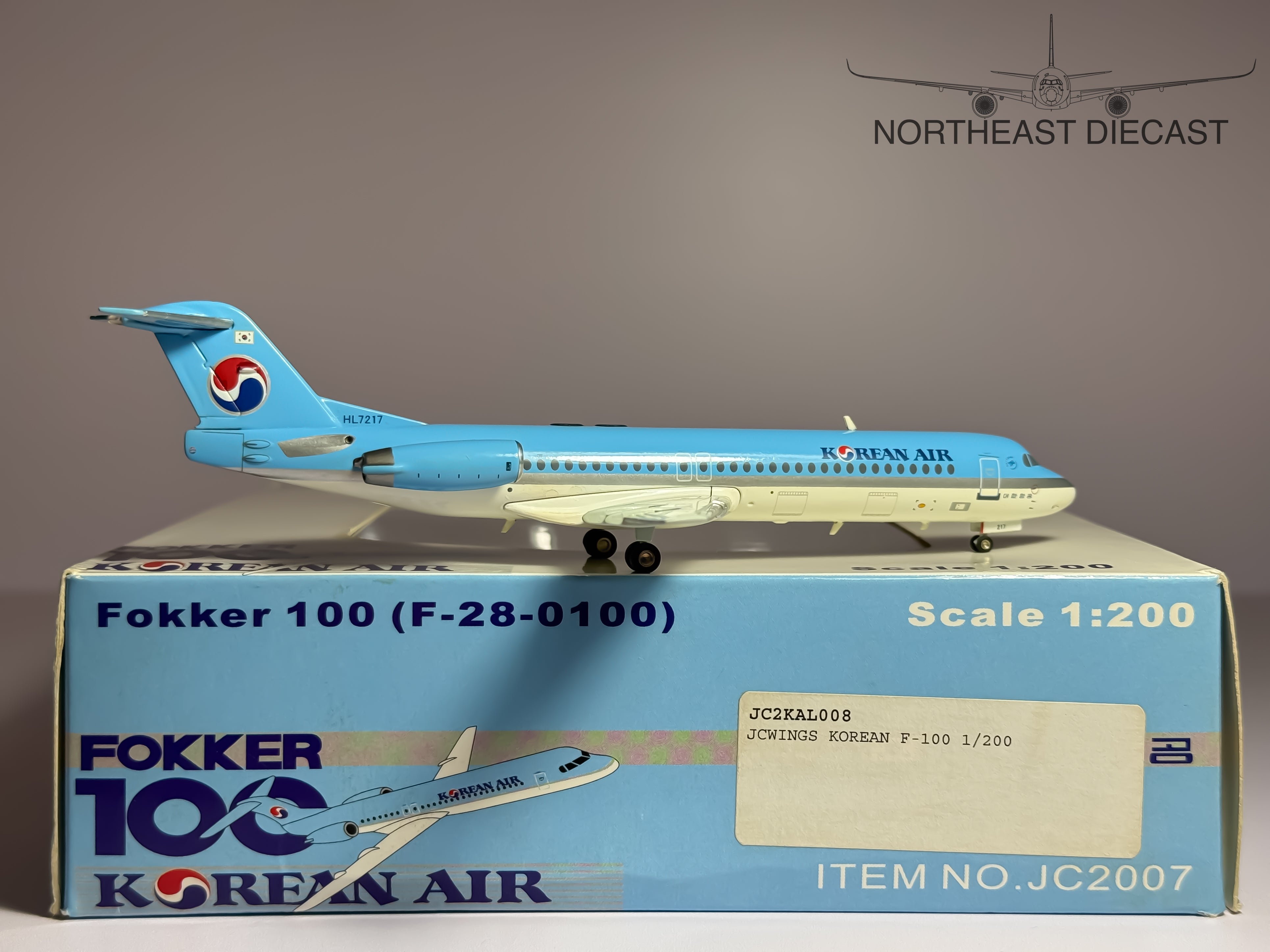 Korean Air Fokker 100 1:200 JC Wings HL7217 (JC2KAL008)