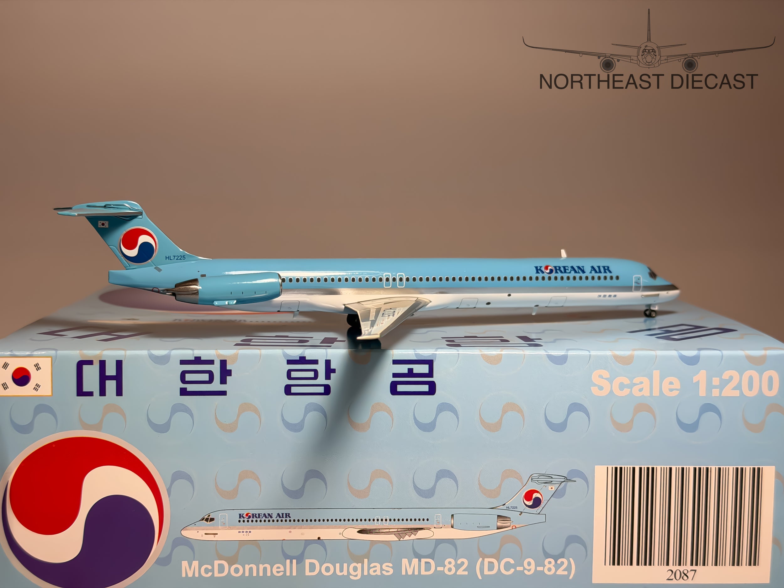 Korean Air McDonnell Douglas MD-83 1:200 JC Wings HL7225 (JC2KAL087)