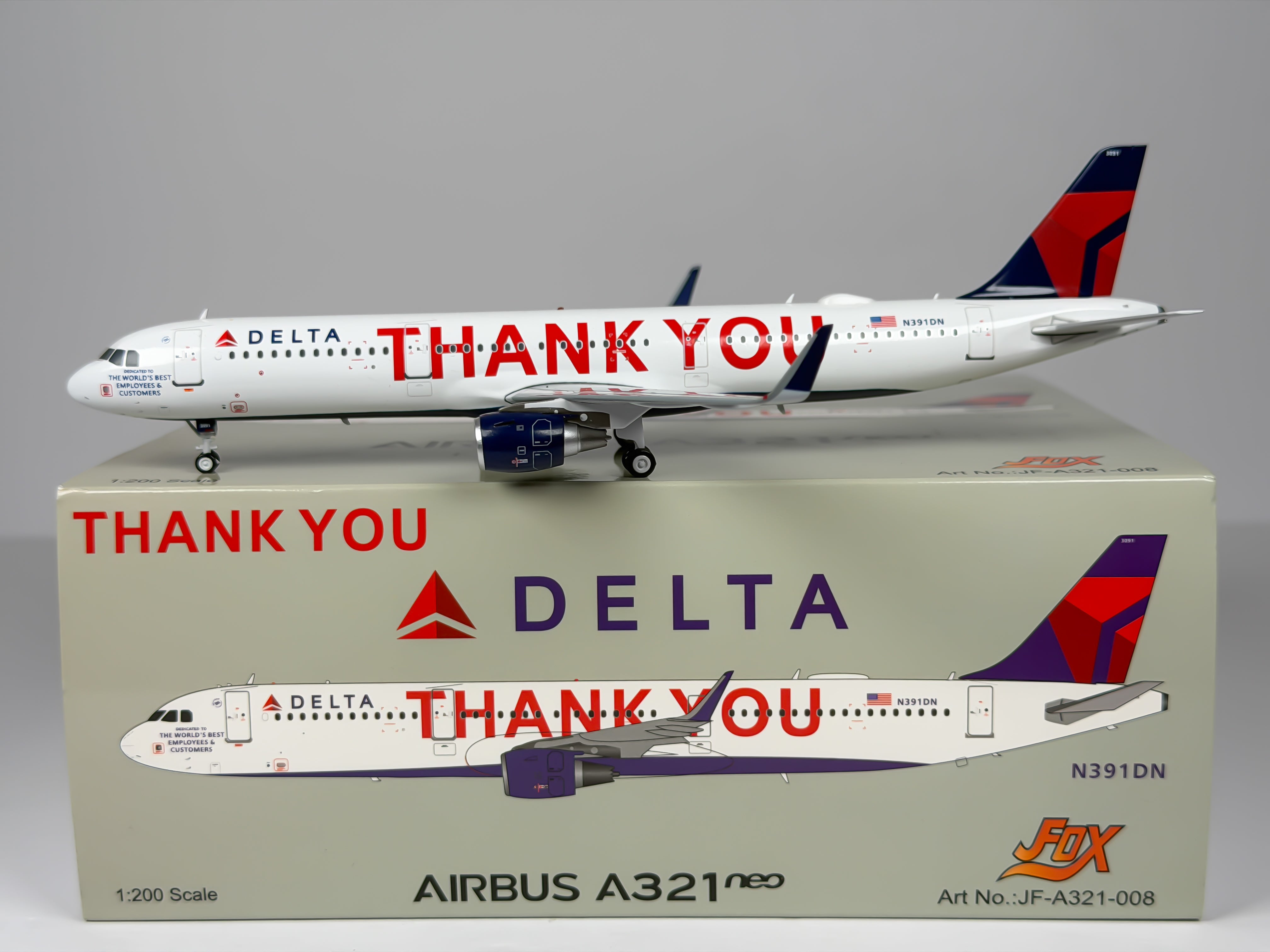 Delta Air Lines Airbus A321 1:200 Inflight200 N391DN (JF-A321-008)