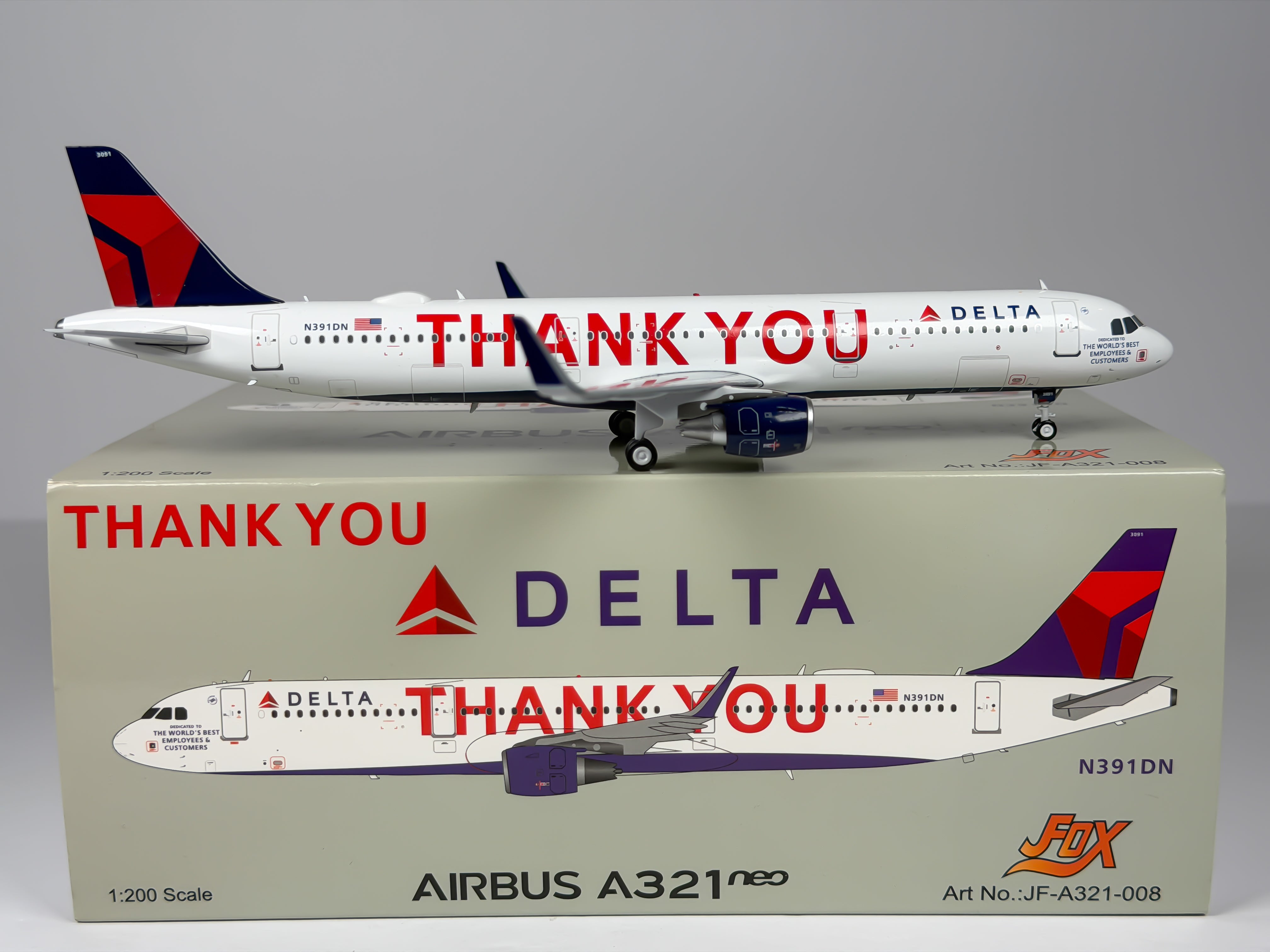 Delta Air Lines Airbus A321 1:200 Inflight200 N391DN (JF-A321-008)