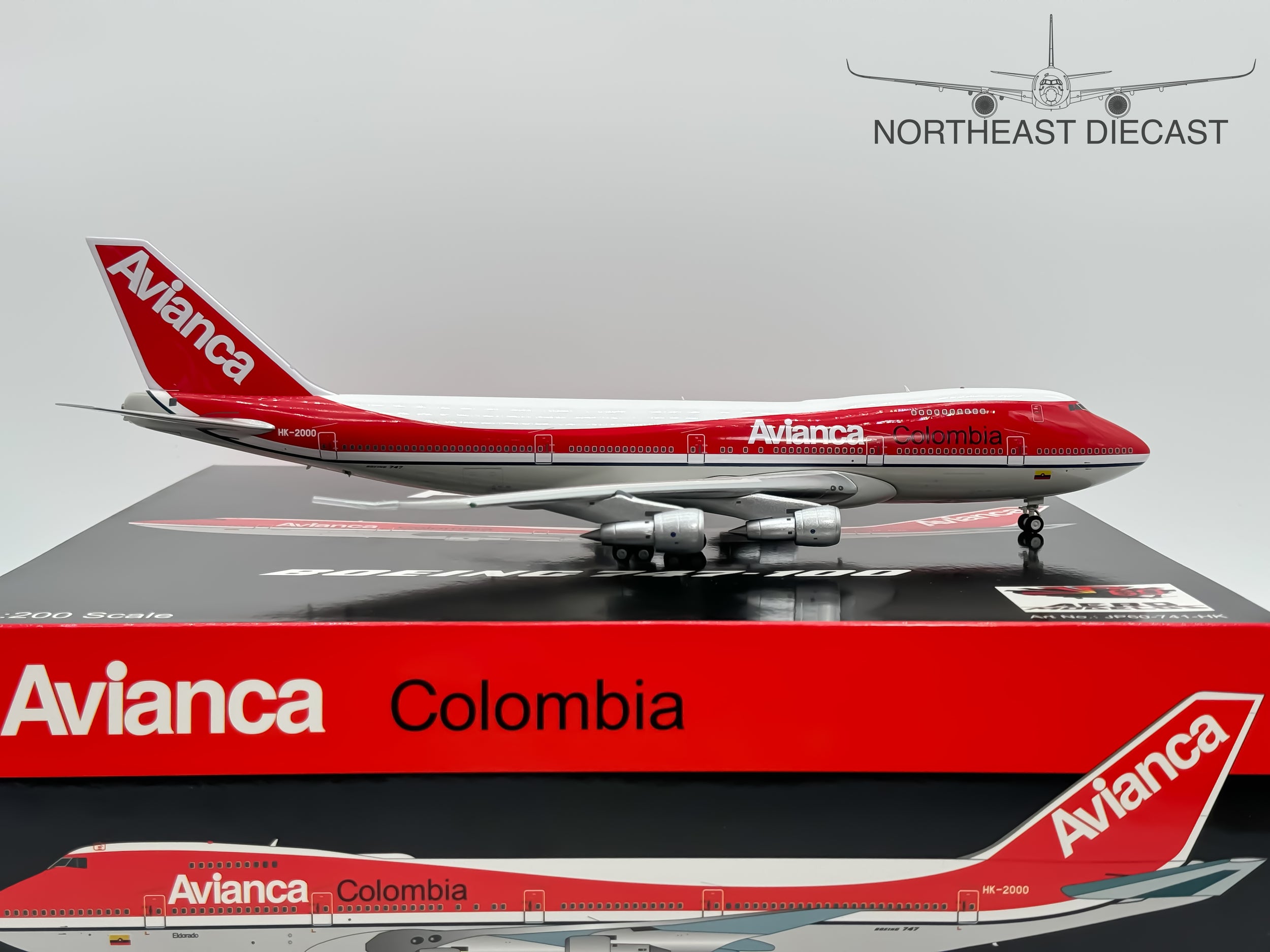 Avianca Colombia Boeing 747-100 1:200 Inflight200 HK-2000 (JP60-741-HK)