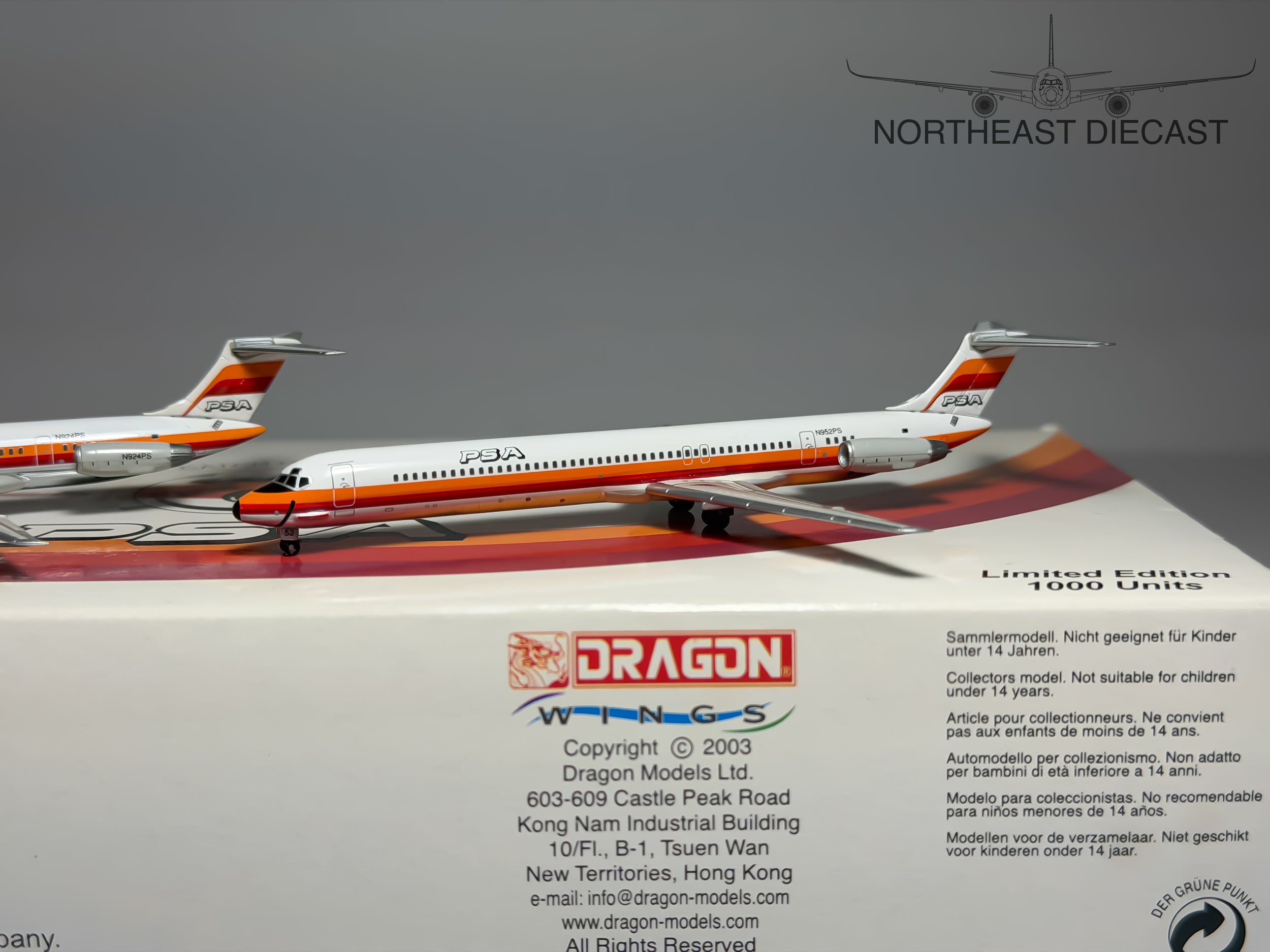 PSA McDonnell Douglas MD-81 1:400 Jet-X N924PS & N952PS (JX013)