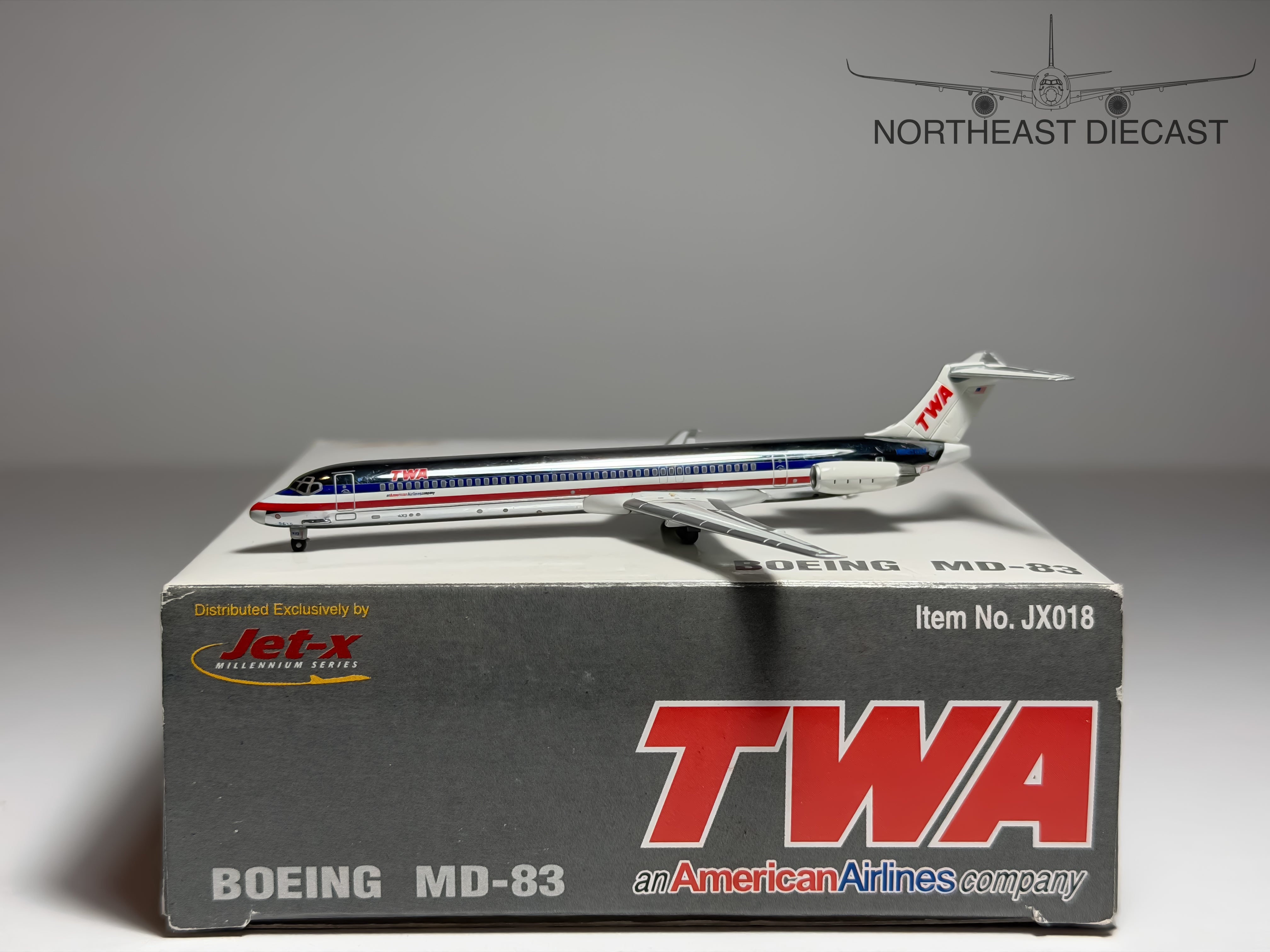 TWA Trans World Airlines McDonnell Douglas MD-83 1:400 Jet-X N9615W (JX018)
