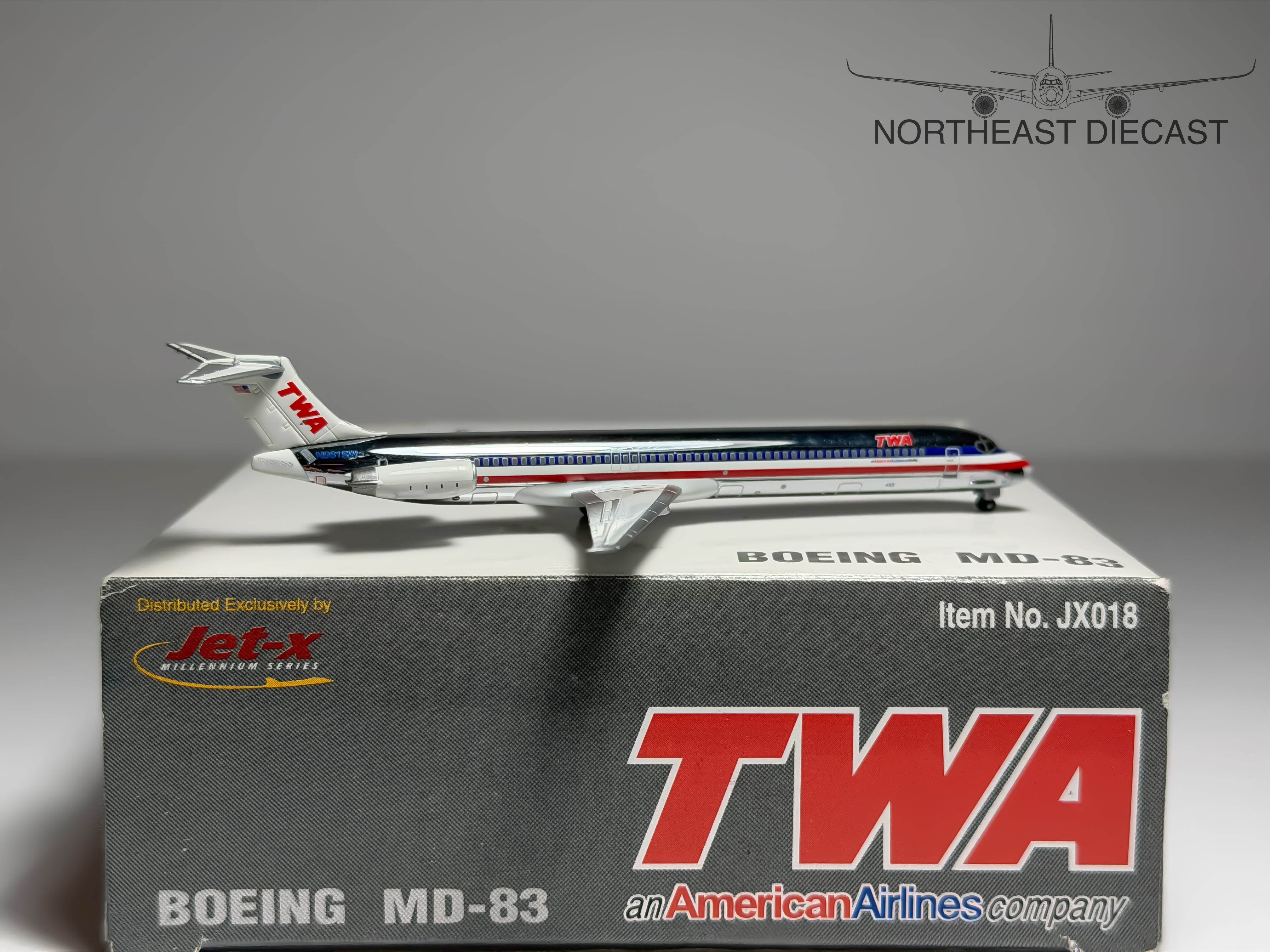 TWA Trans World Airlines McDonnell Douglas MD-83 1:400 Jet-X N9615W (JX018)
