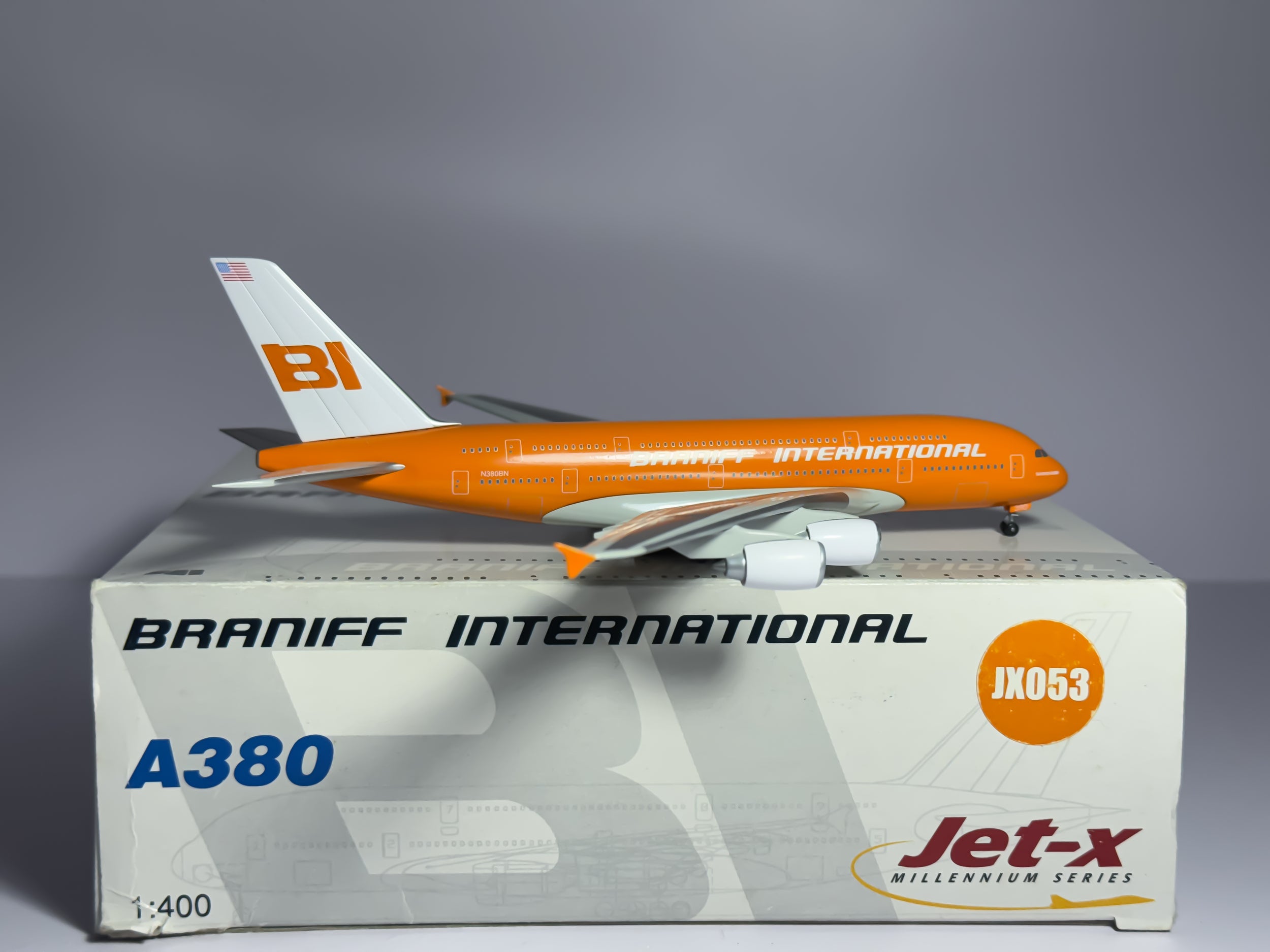 Braniff International Airbus A380-800 1:400 Jet-X N380BN (JX053)