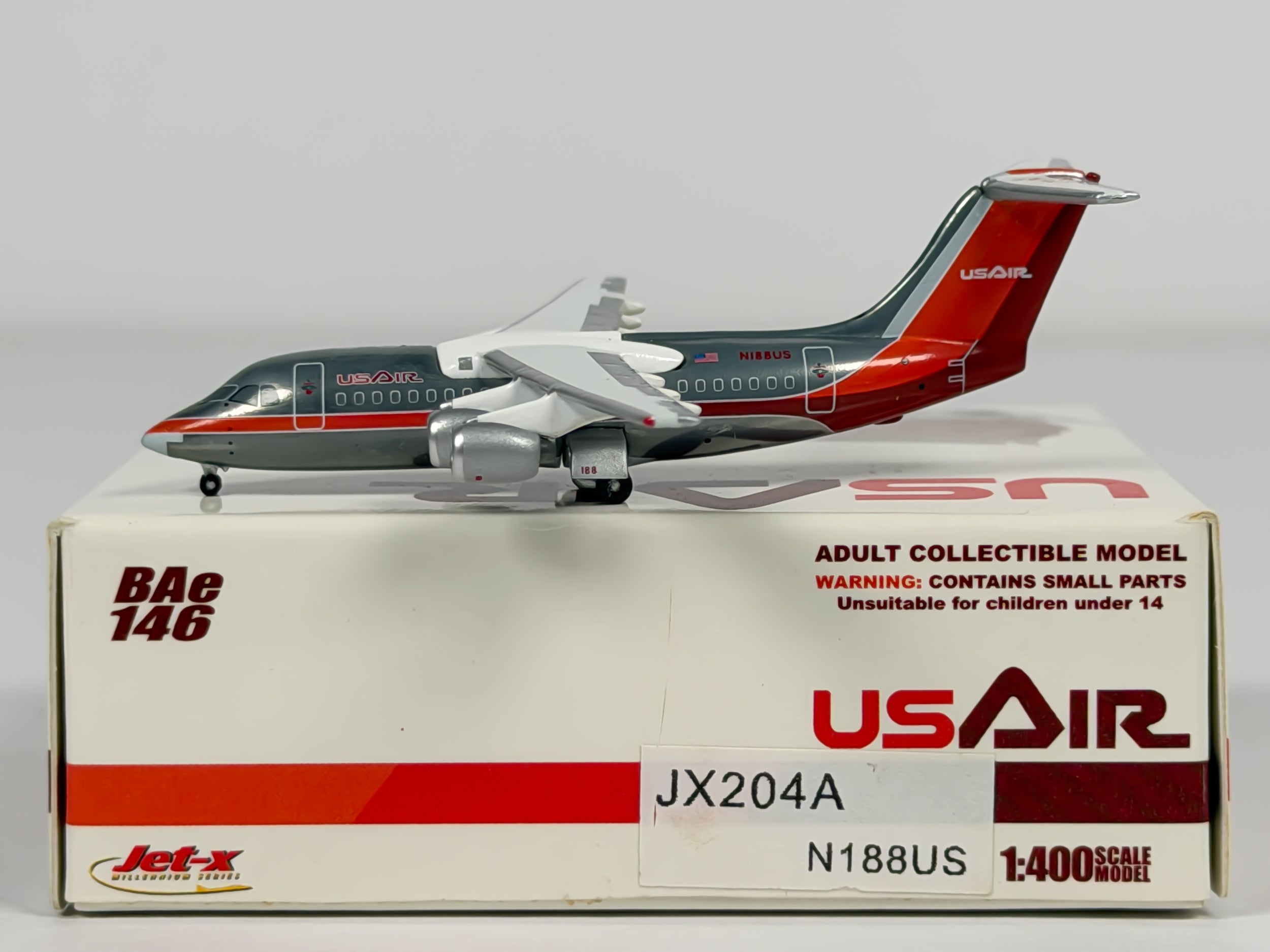 USAir BAe 146 (Avro RJ85) 1:400 Jet-X N188US (JX204A)