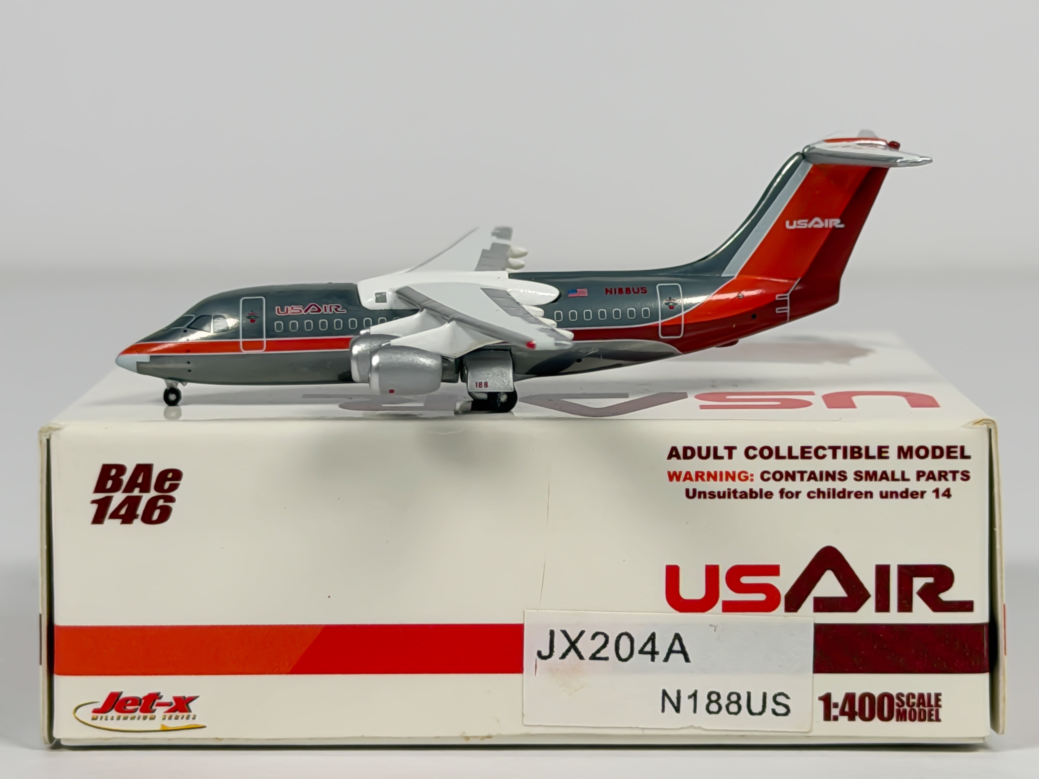 USAir BAe 146 (Avro RJ85) 1:400 Jet-X N188US (JX204A)
