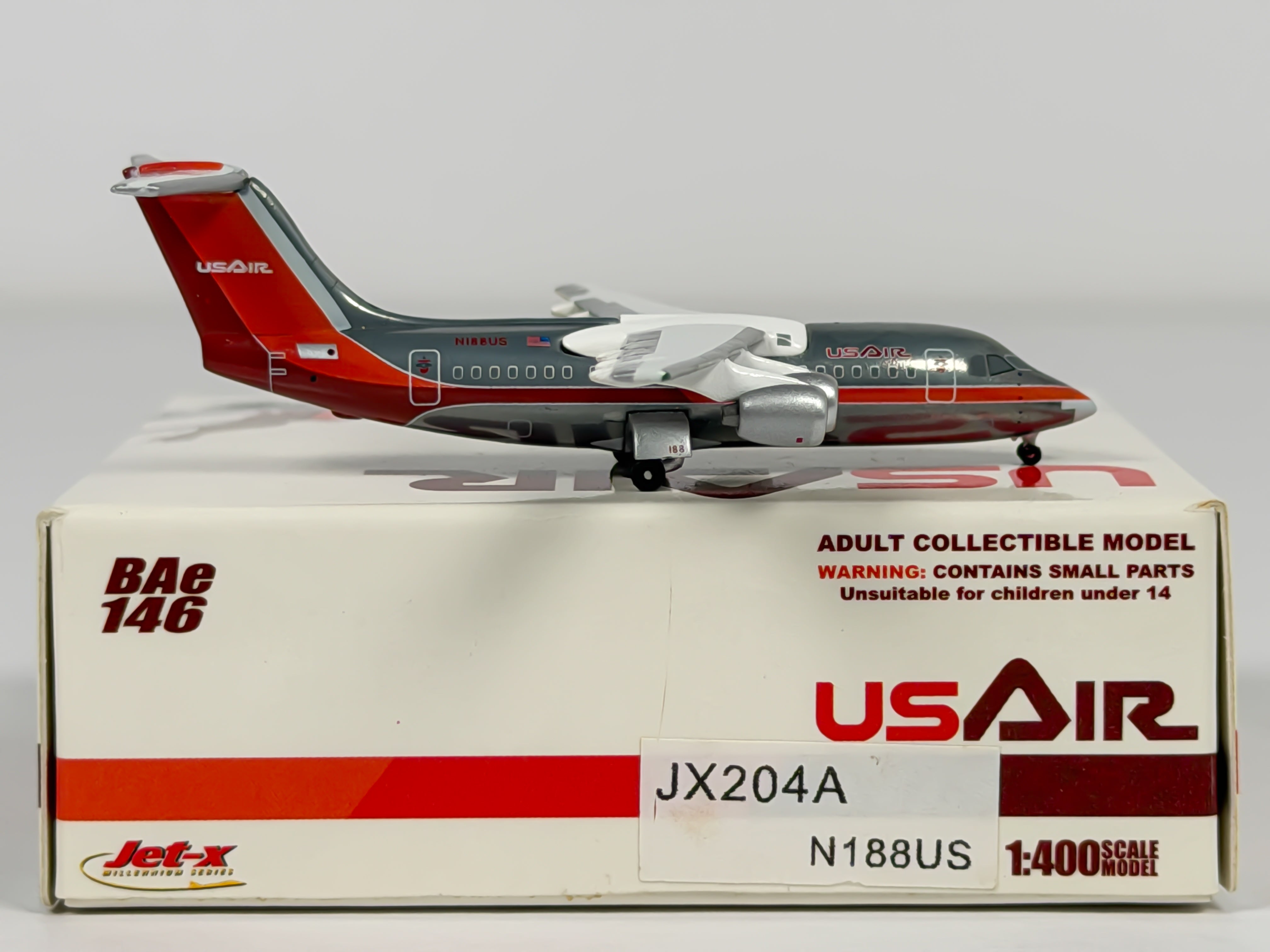 USAir BAe 146 (Avro RJ85) 1:400 Jet-X N188US (JX204A)