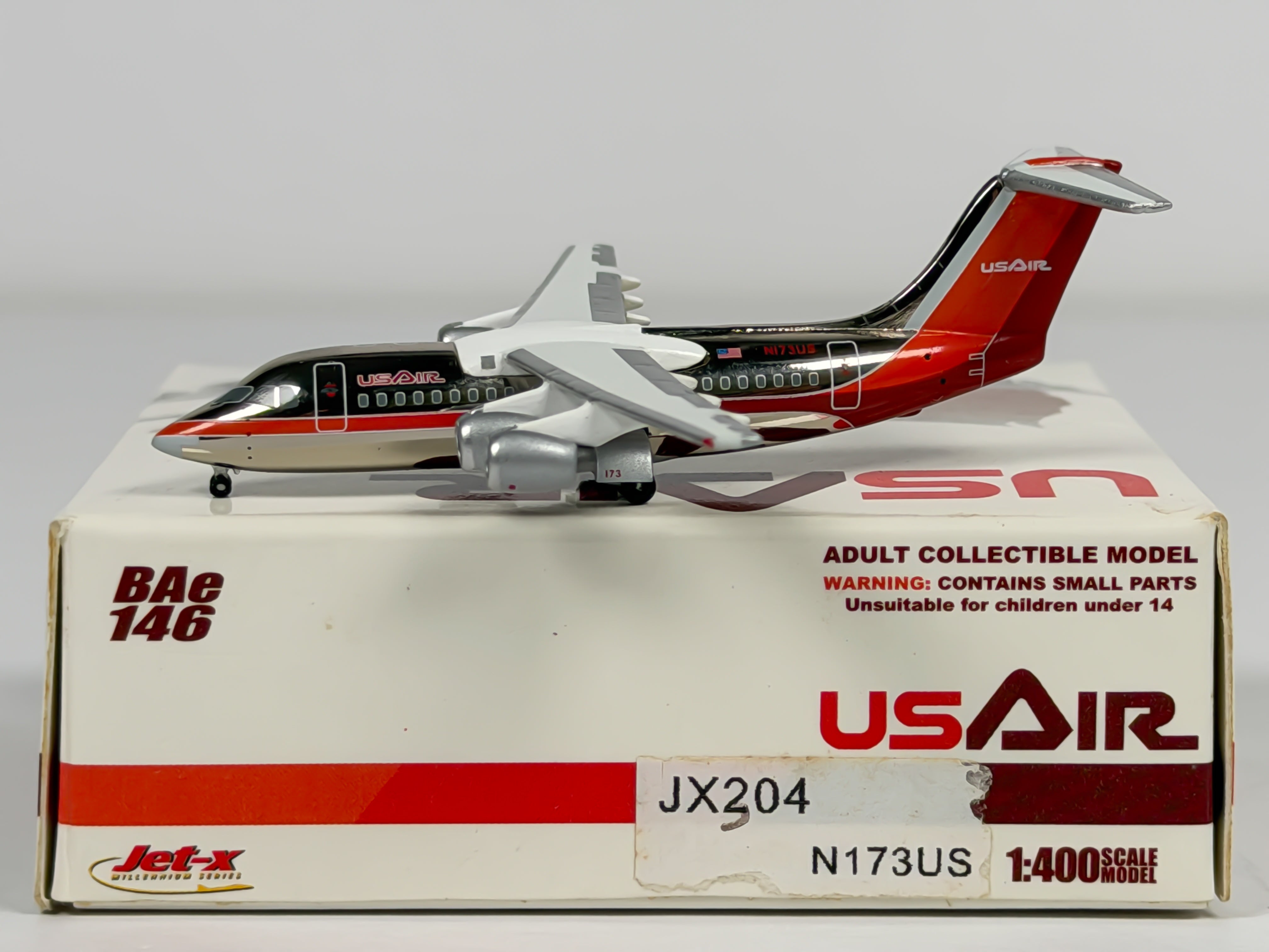 USAir BAe 146 (Avro RJ85) 1:400 Jet-X N173US (JX204) Chrome