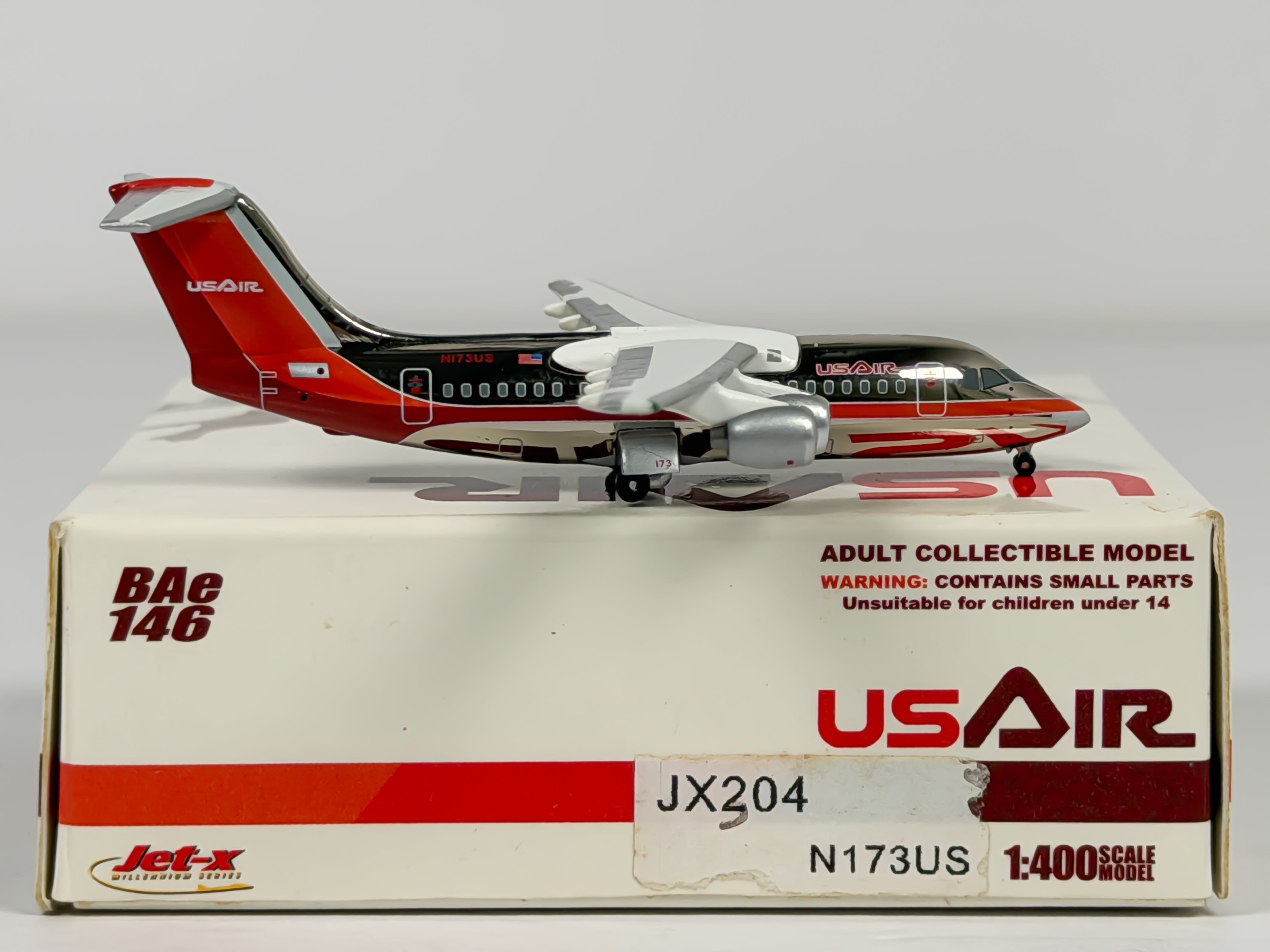 USAir BAe 146 (Avro RJ85) 1:400 Jet-X N173US (JX204) Chrome