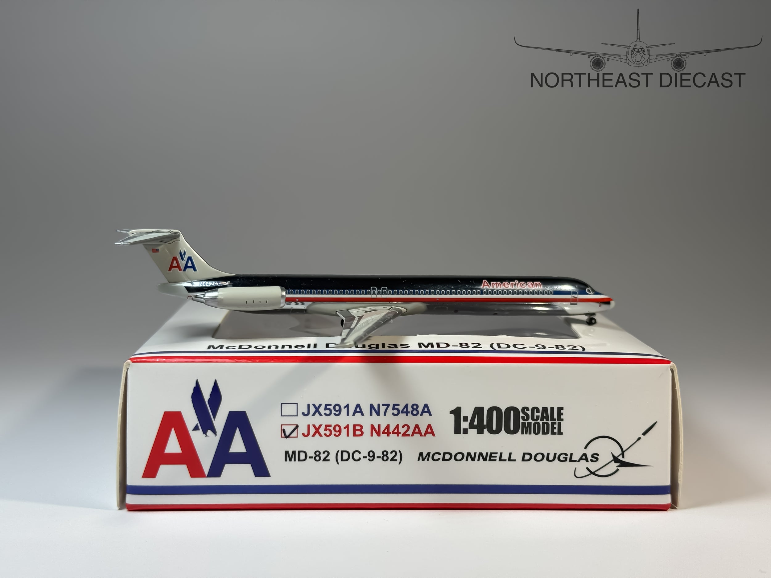 American Airlines McDonnell Douglas MD-82 1:400 Jet-X N442AA (JX591B)