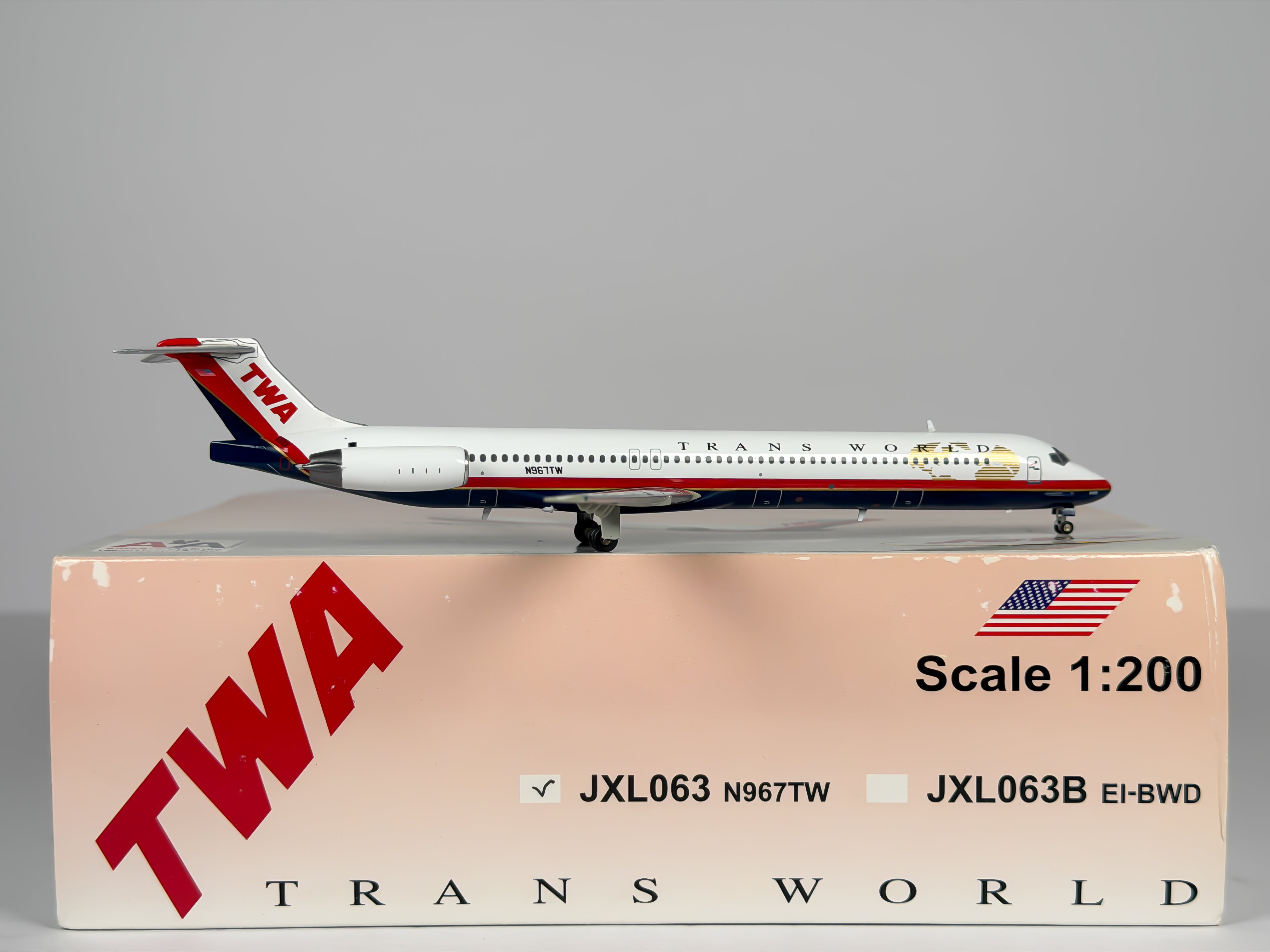 Trans World Airlines (TWA) McDonnell Douglas MD-83 1:200 Diecast