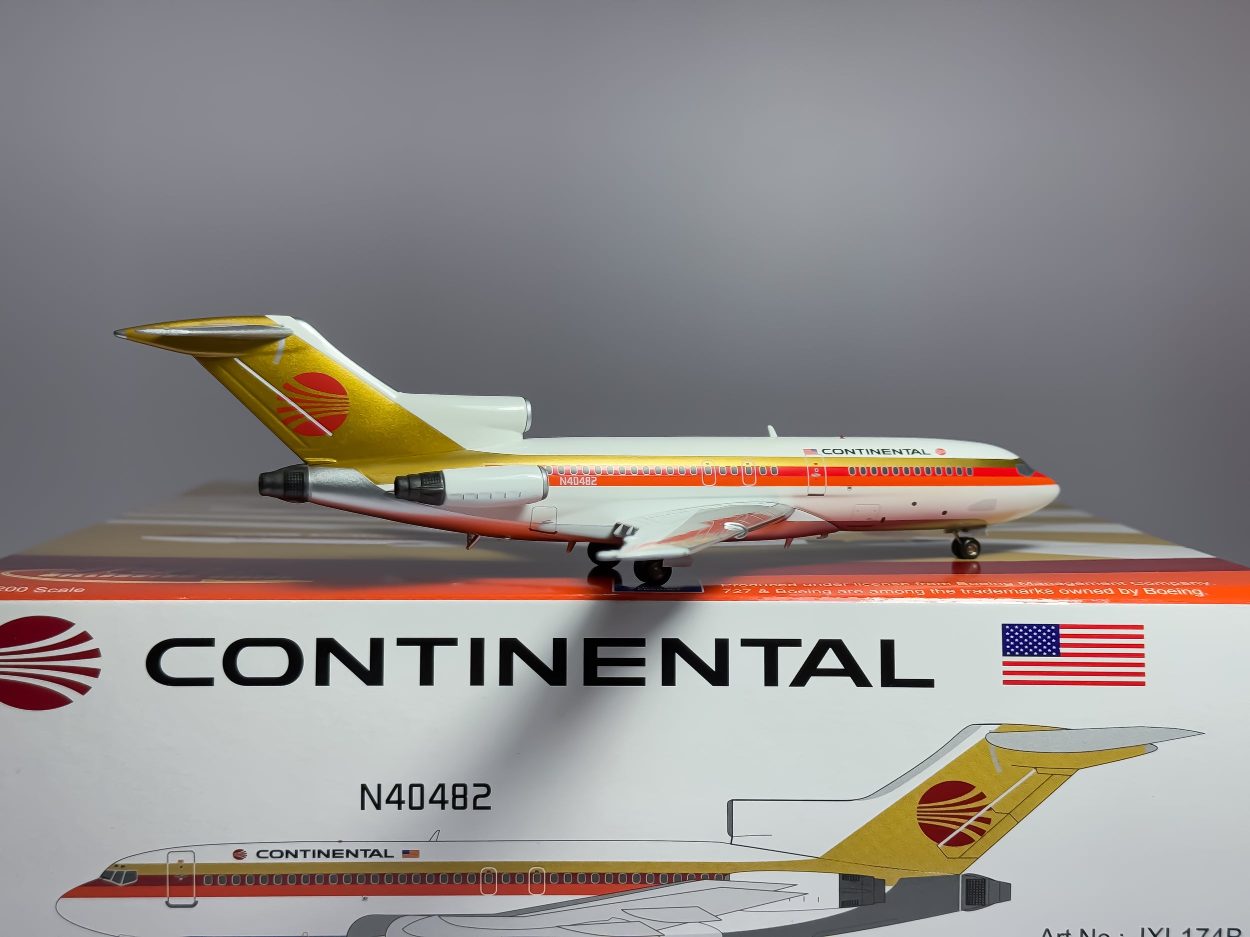 Continental Airlines Boeing 727-100 1:200 Jet-X N40482 (JXL174B)