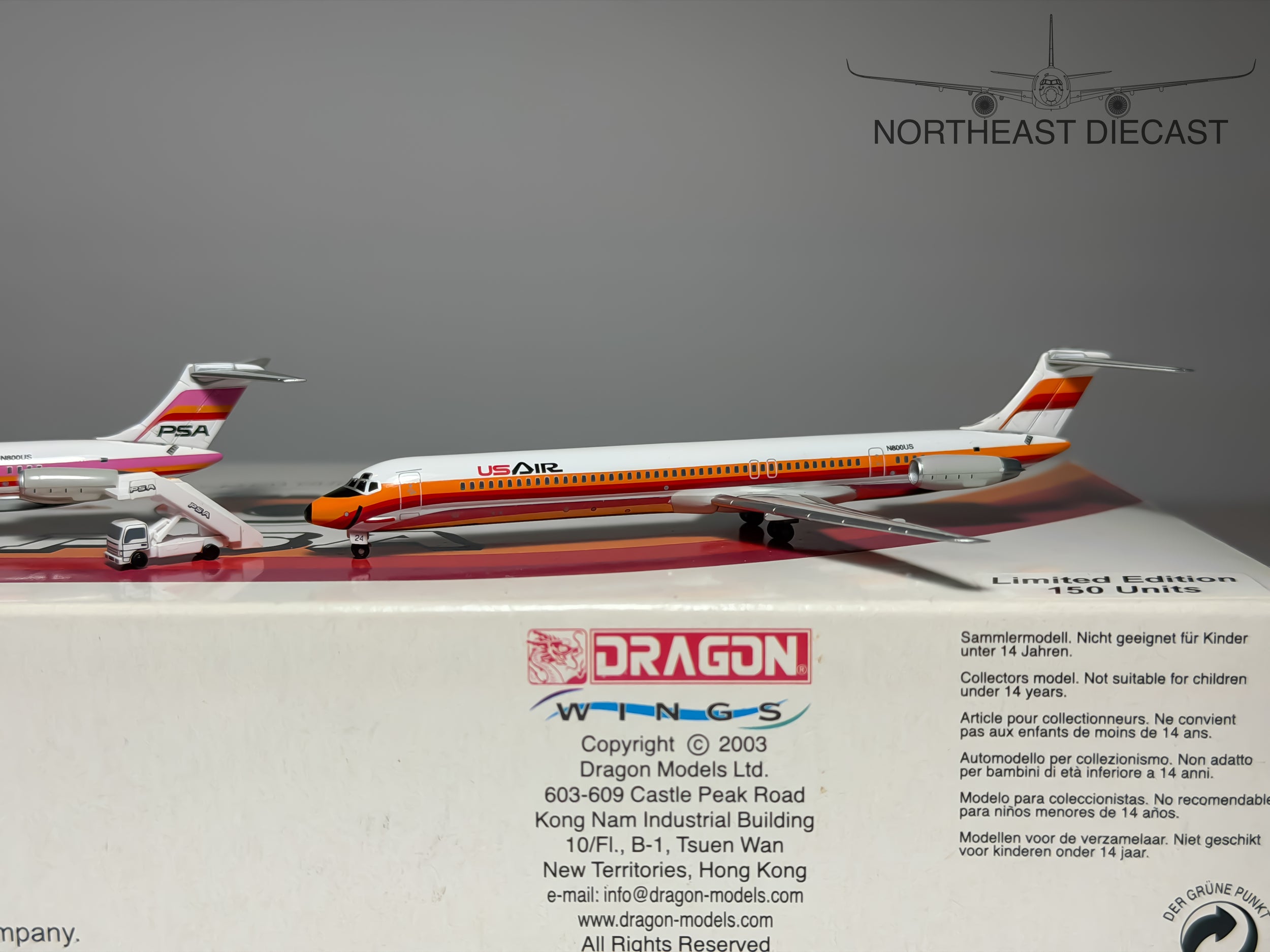 PSA & USAir McDonnell Douglas MD-81 1:400 Jet-X N800US & N800US (JXM111)