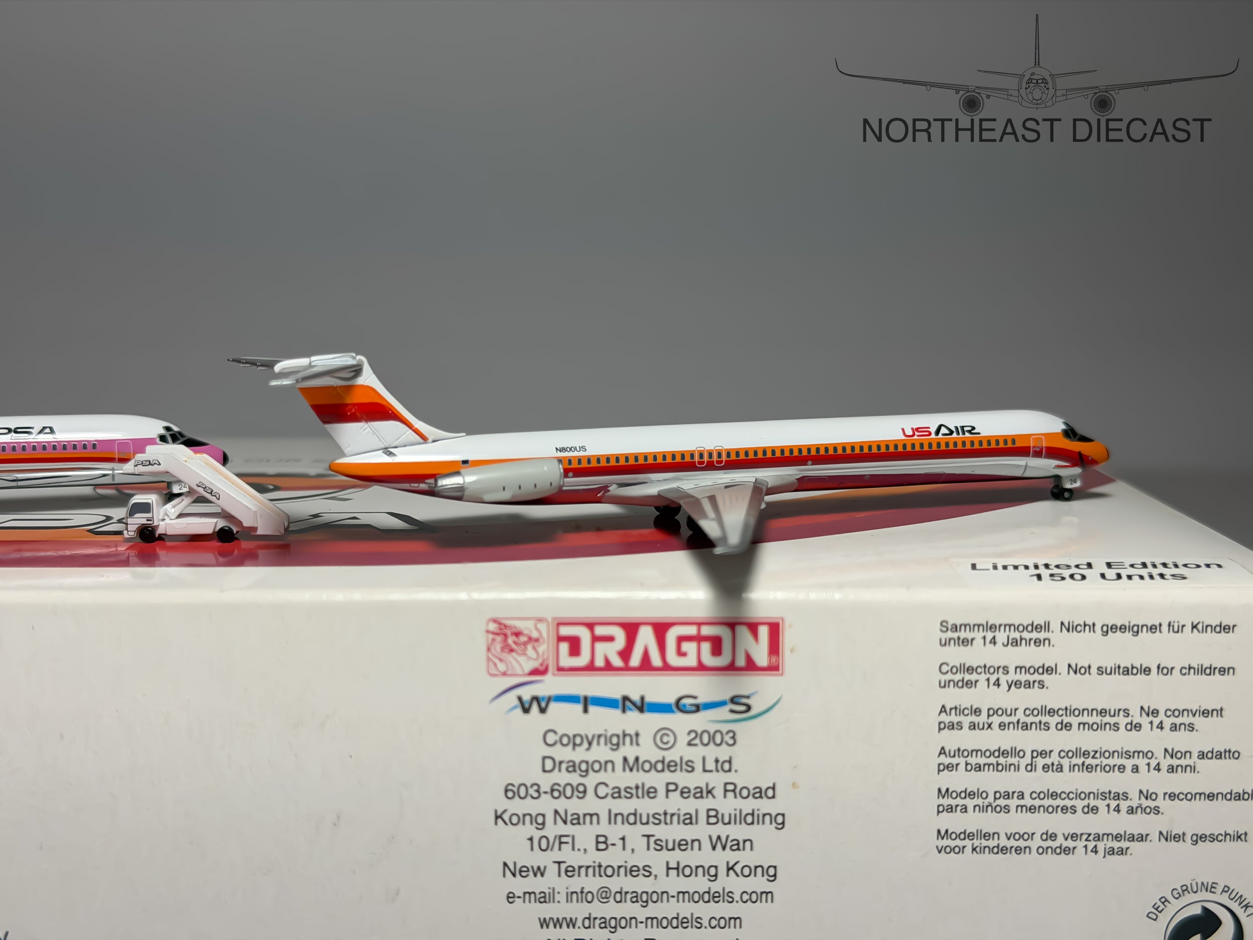 PSA & USAir McDonnell Douglas MD-81 1:400 Jet-X N800US & N800US (JXM111)