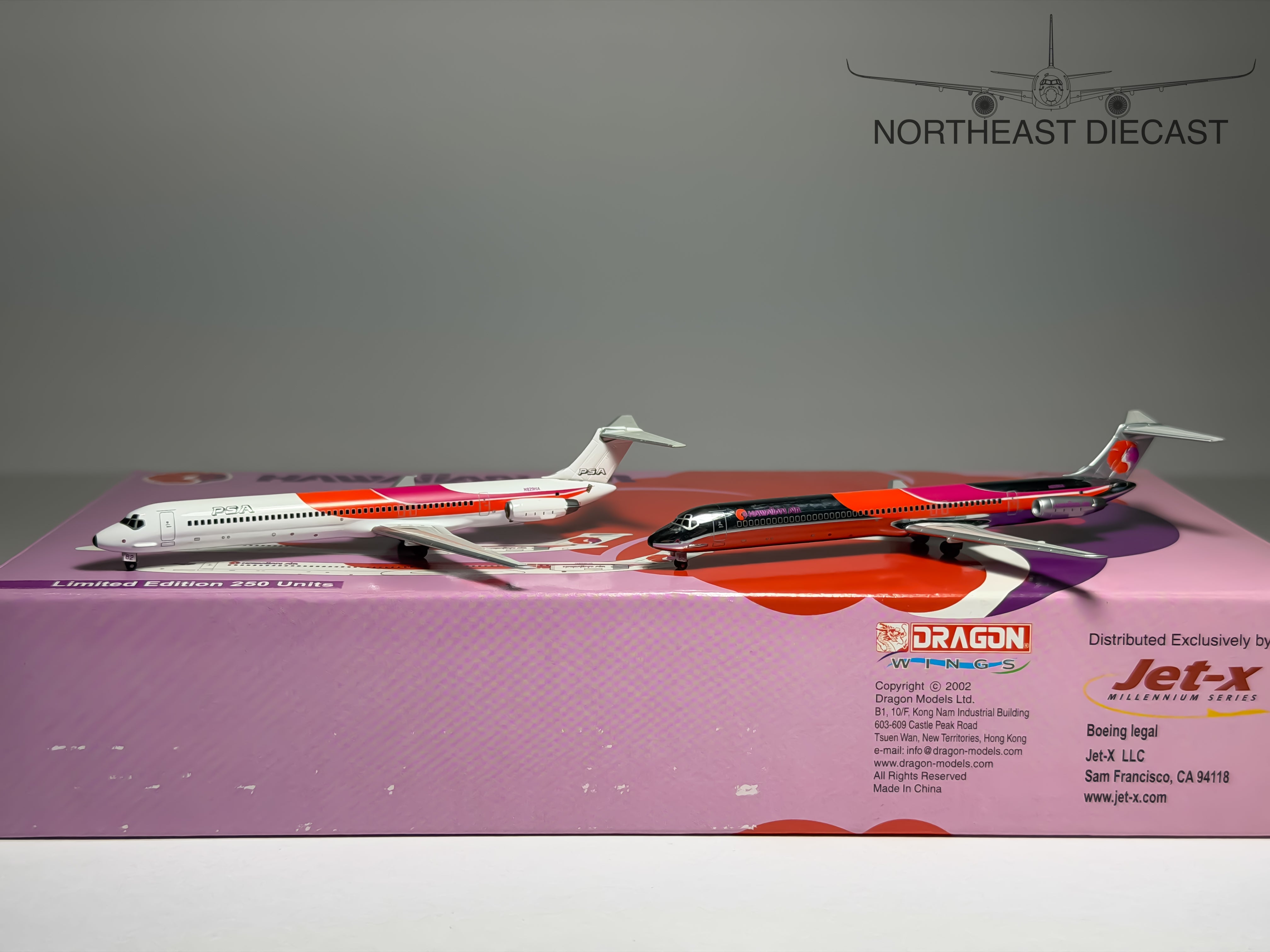 PSA & Hawaiian Airlines McDonnell Douglas MD-81 1:400 Jet-X N829HA & N859HA (JXM132)