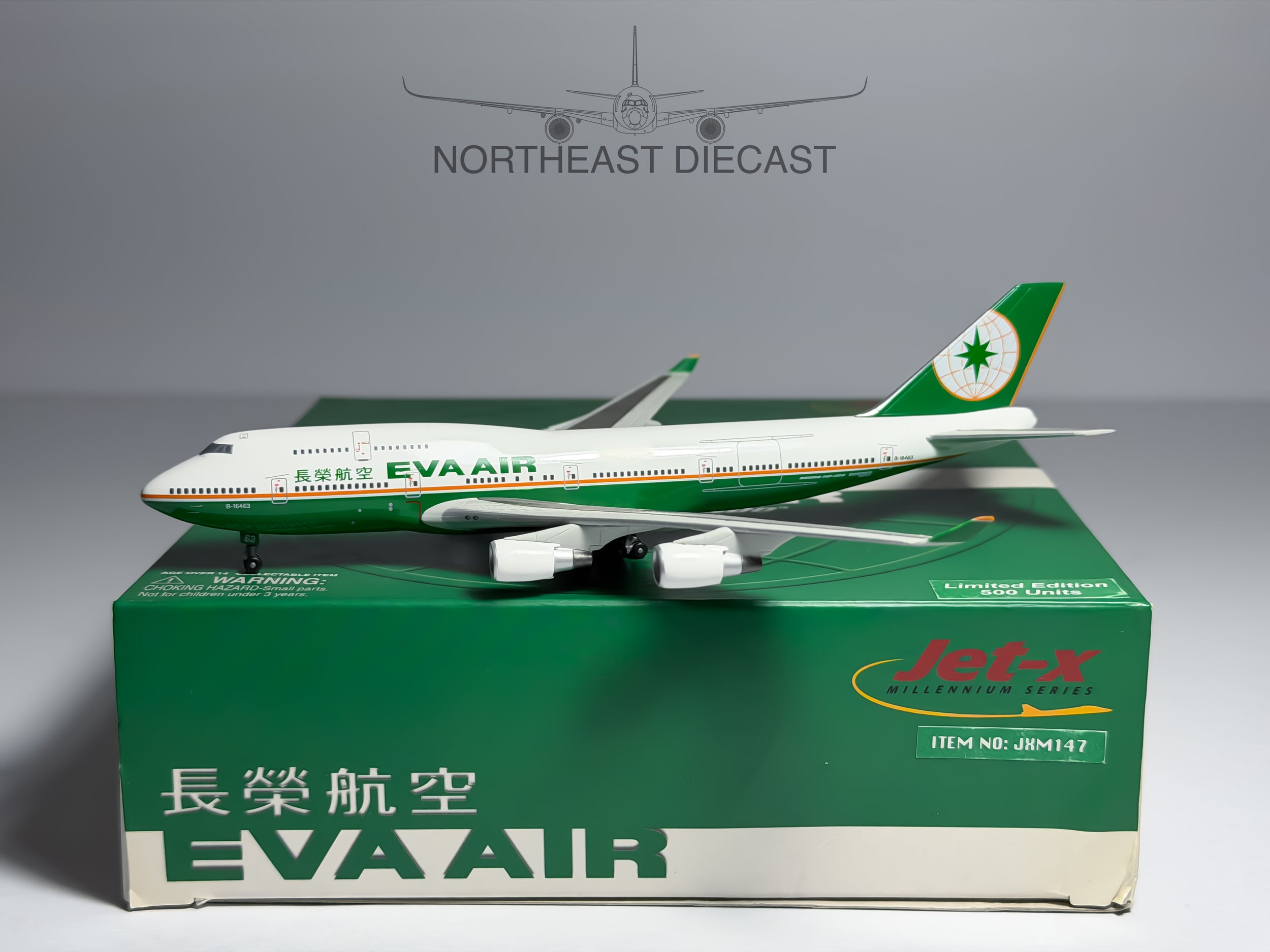Eva Air Boeing 747-400 1:400 Jet-X B-16463 (JXM147)