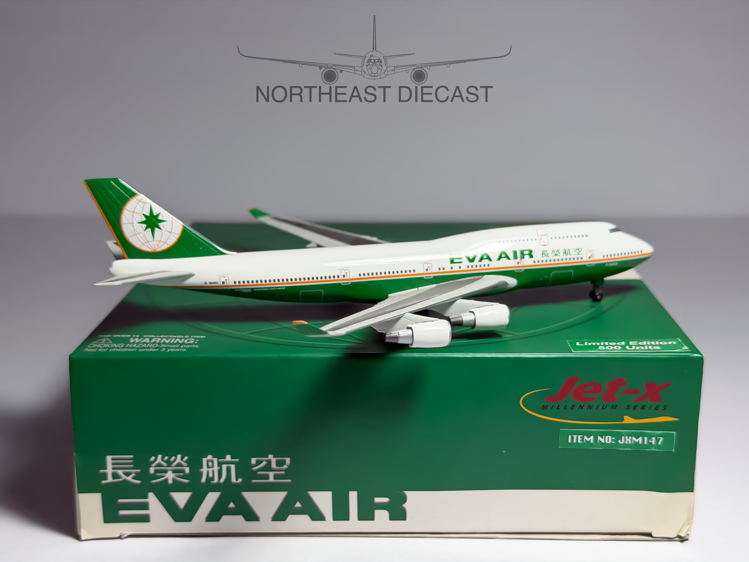 Eva Air Boeing 747-400 1:400 Jet-X B-16463 (JXM147)