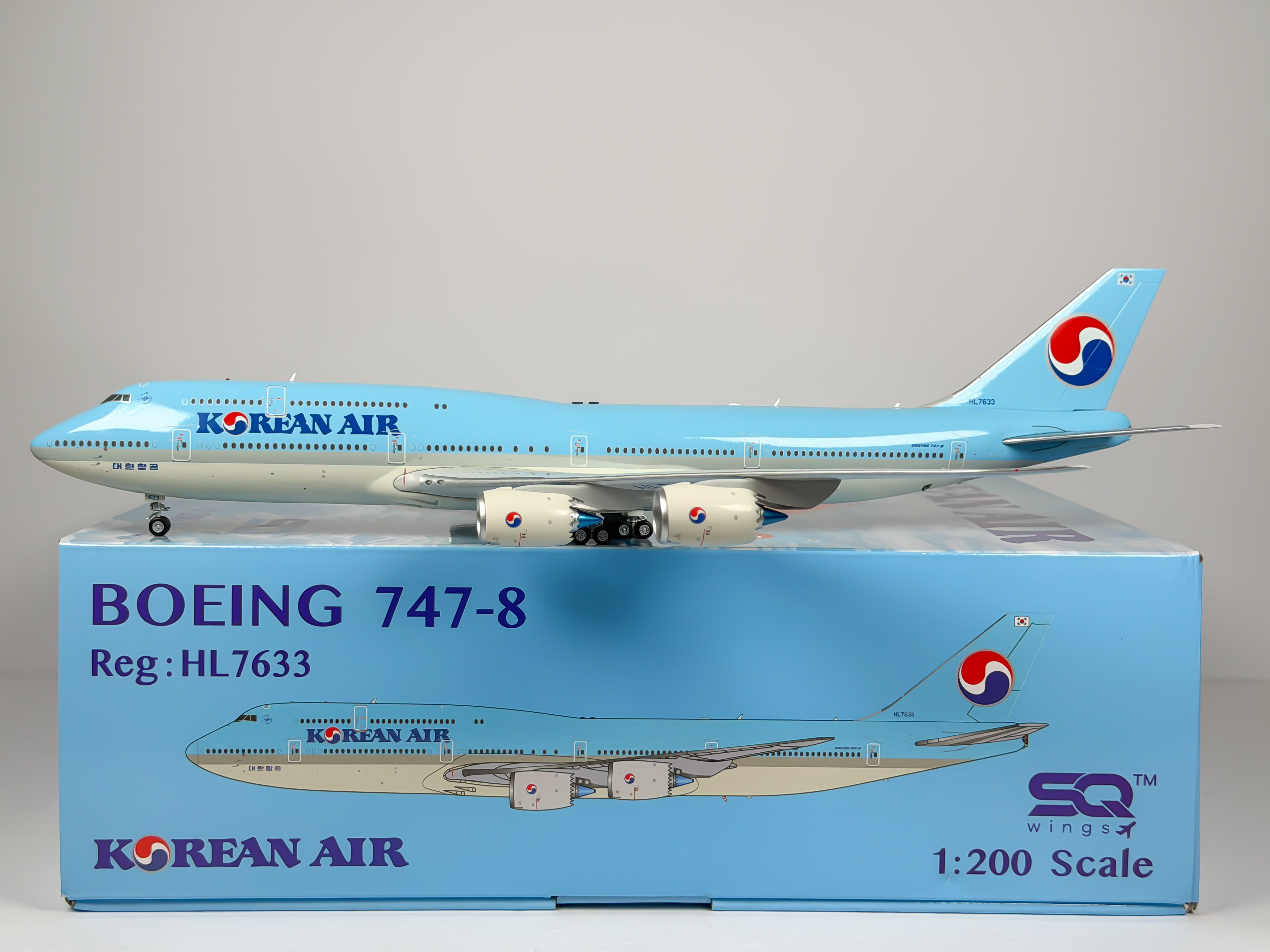 Korean Air Boeing 747-8i 1:200 SQ Wings HL7633 (L2053)
