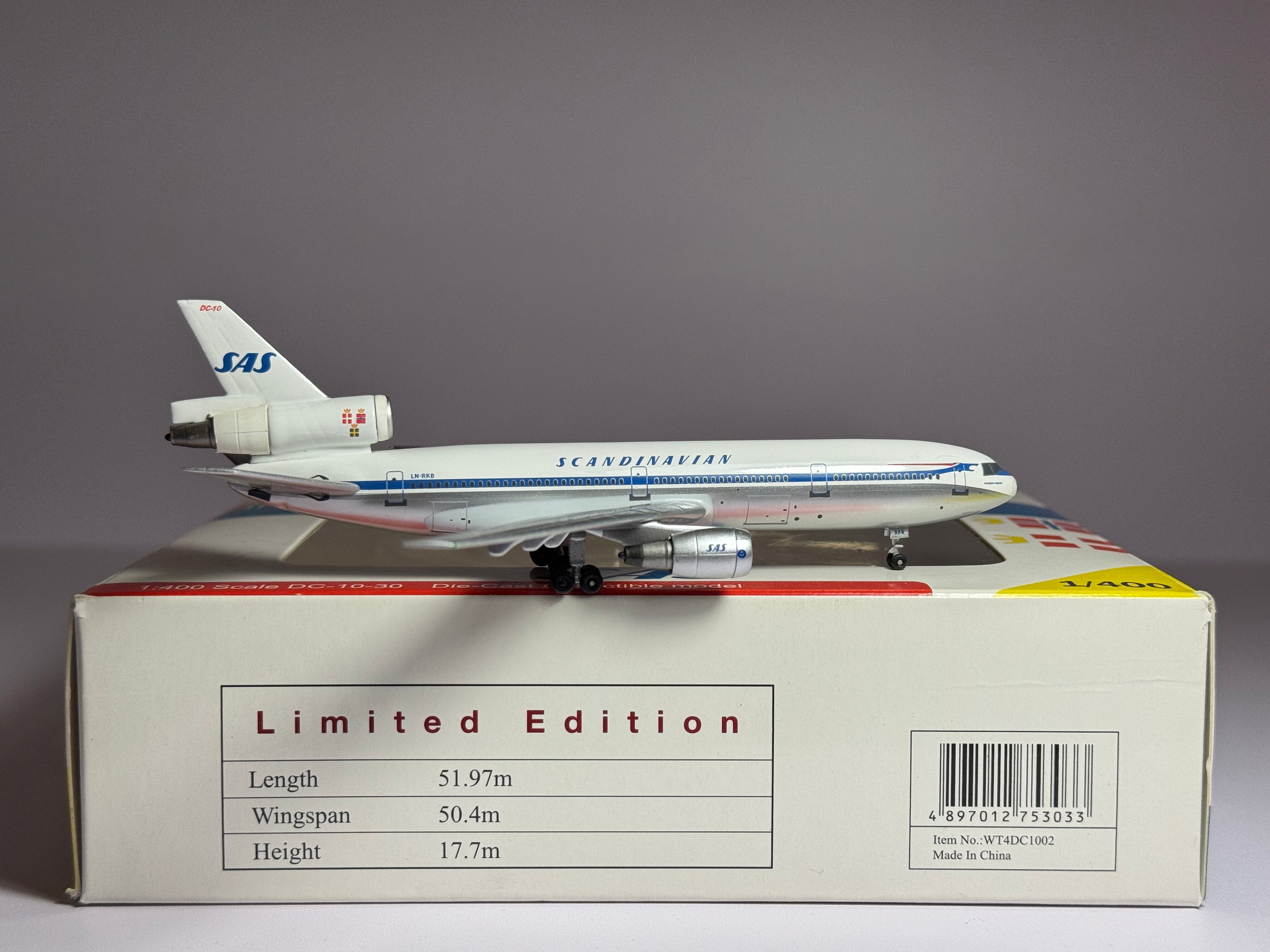 Witty Wings 1:400 Scandinavian Airlines McDonnell Douglas DC-10-30 LN-RKB Viking Ship WTW4DC1002