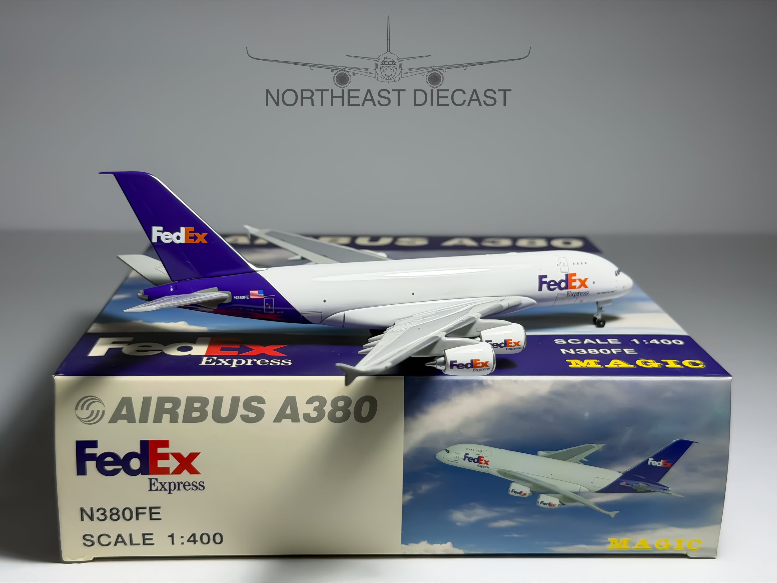 FedEx Express Airbus A380-800 1:400 Magic Models N380FE (MGN380FE)
