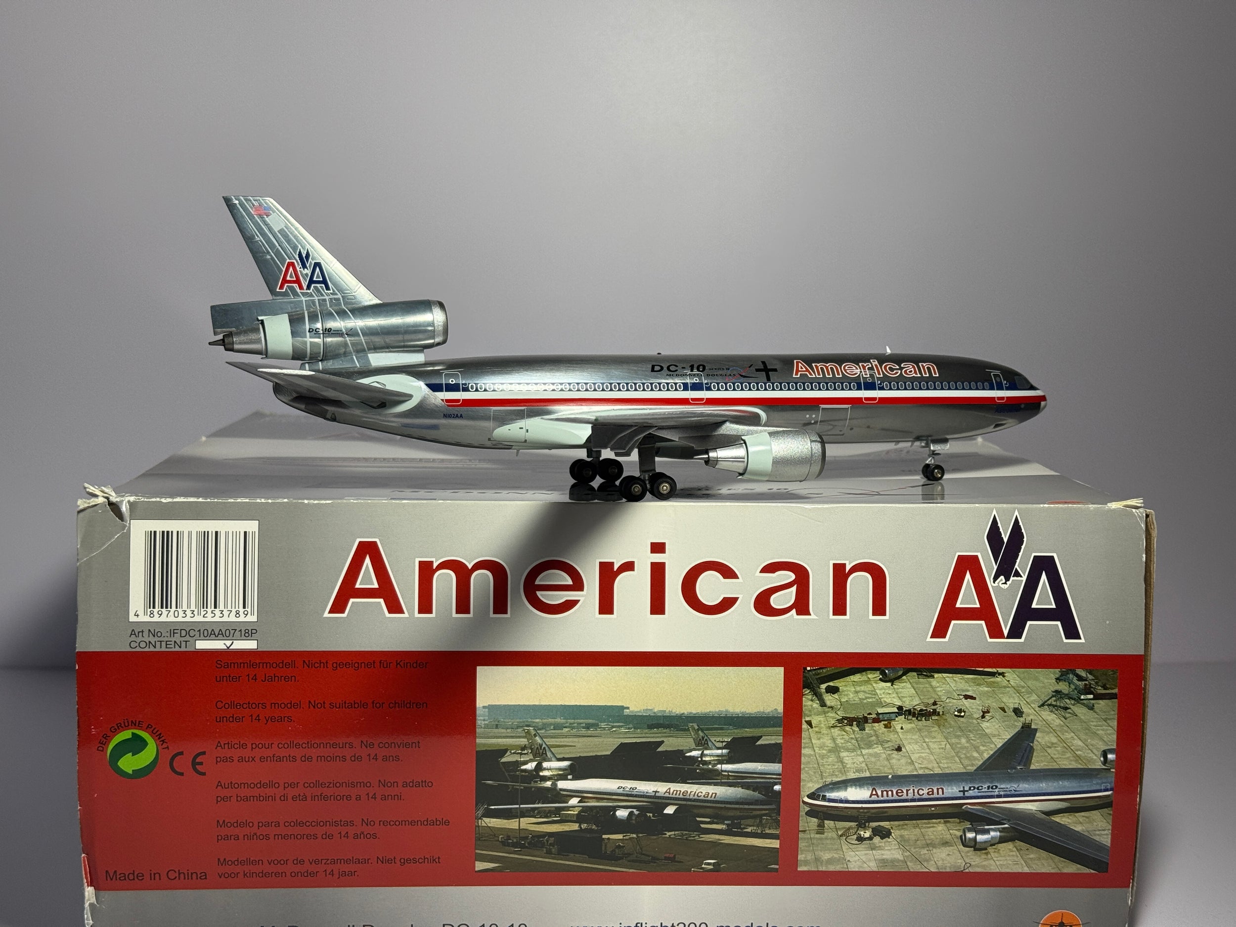 Inflight 1:200 American Airlines McDonnell Douglas DC-10-10 N102AA polished IFDC10AA0718P